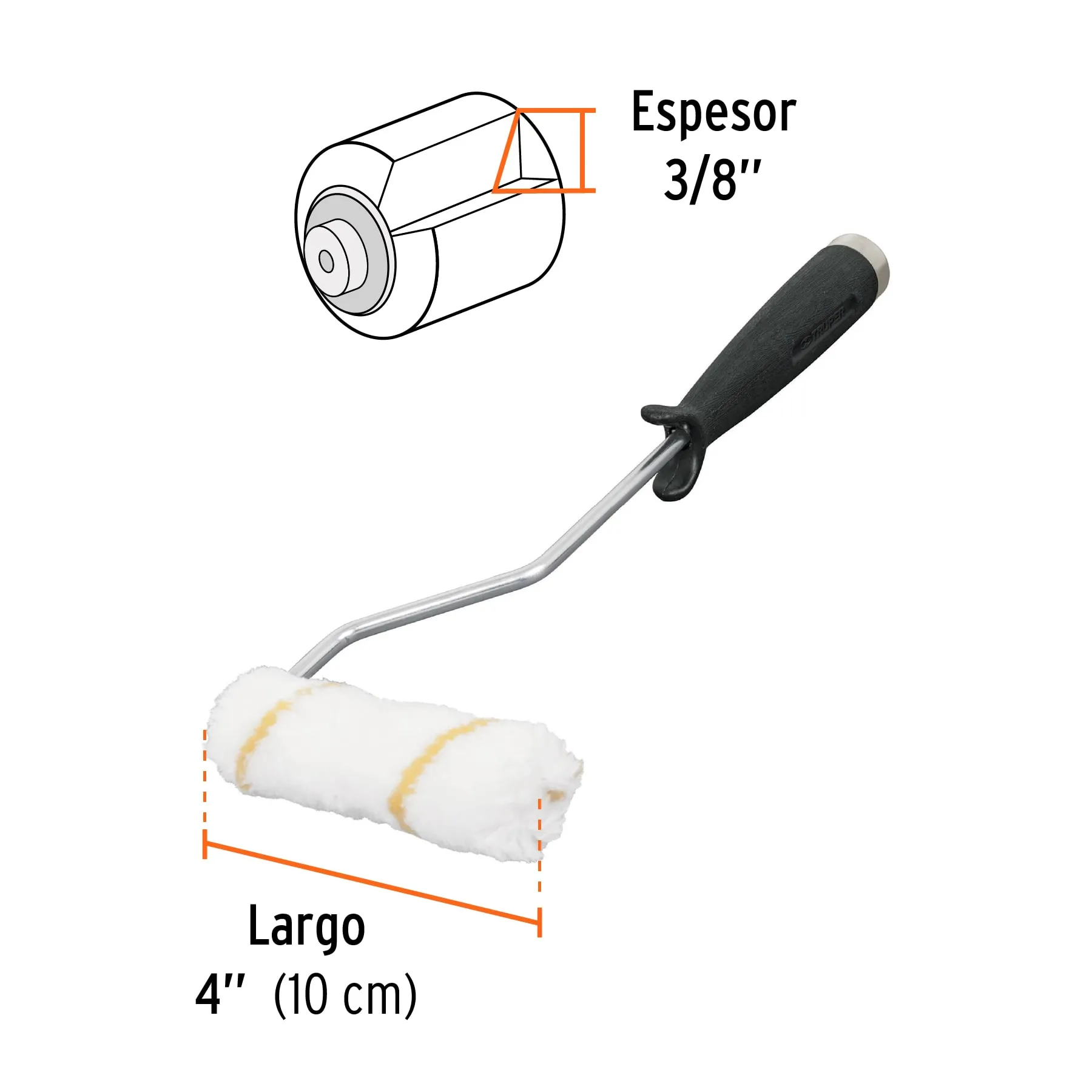 Mini rodillo para pintar 4 ROPI-420N, Foto 3 Tienda en línea de herramientas Truper