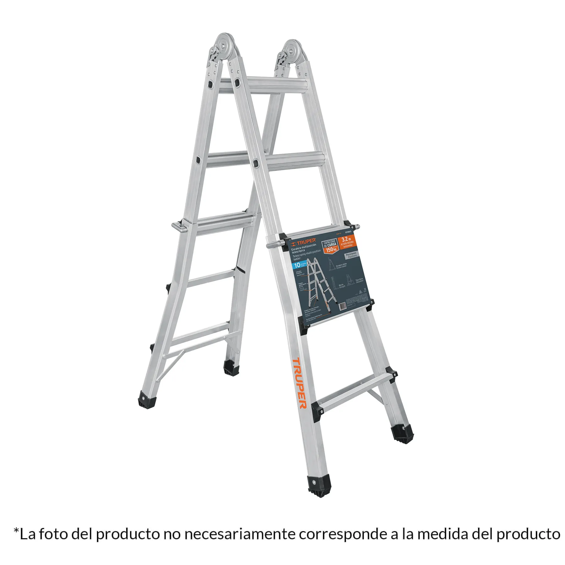 Multiescalera telescópica,4.5 m,capacidad de carga 150 kg Multiescalera telescópica,4.5 m,capacidad de carga 150 kg, Foto 1 Tienda en línea de herramientas Truper