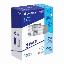 Pack 2 lámparas espiral T4 28 W luz de día, blíster, Volteck, Foto 1 Tienda en línea de herramientas Truper