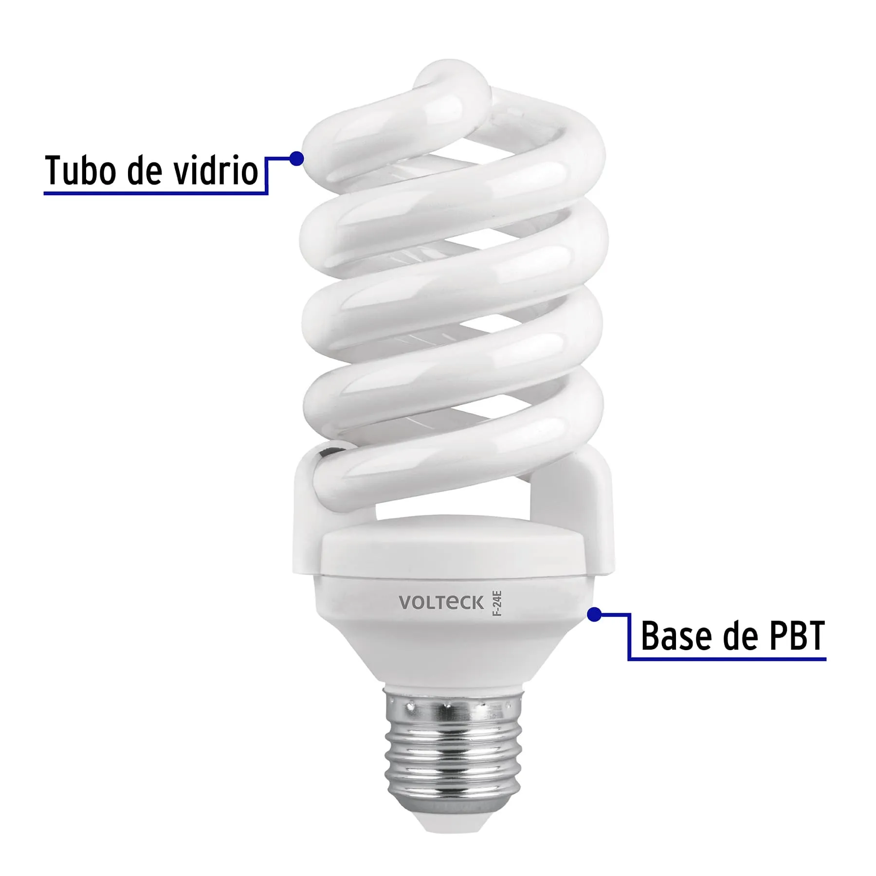 Pack 4 lámparas espiral T4 24 W luz de día, caja, Volteck F-24EX4, Foto 2 Tienda en línea de herramientas Truper