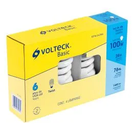 Pack de 4 lámparas espiral T4 24 W luz de día caja Volteck, Foto 1 Tienda en línea de herramientas Truper