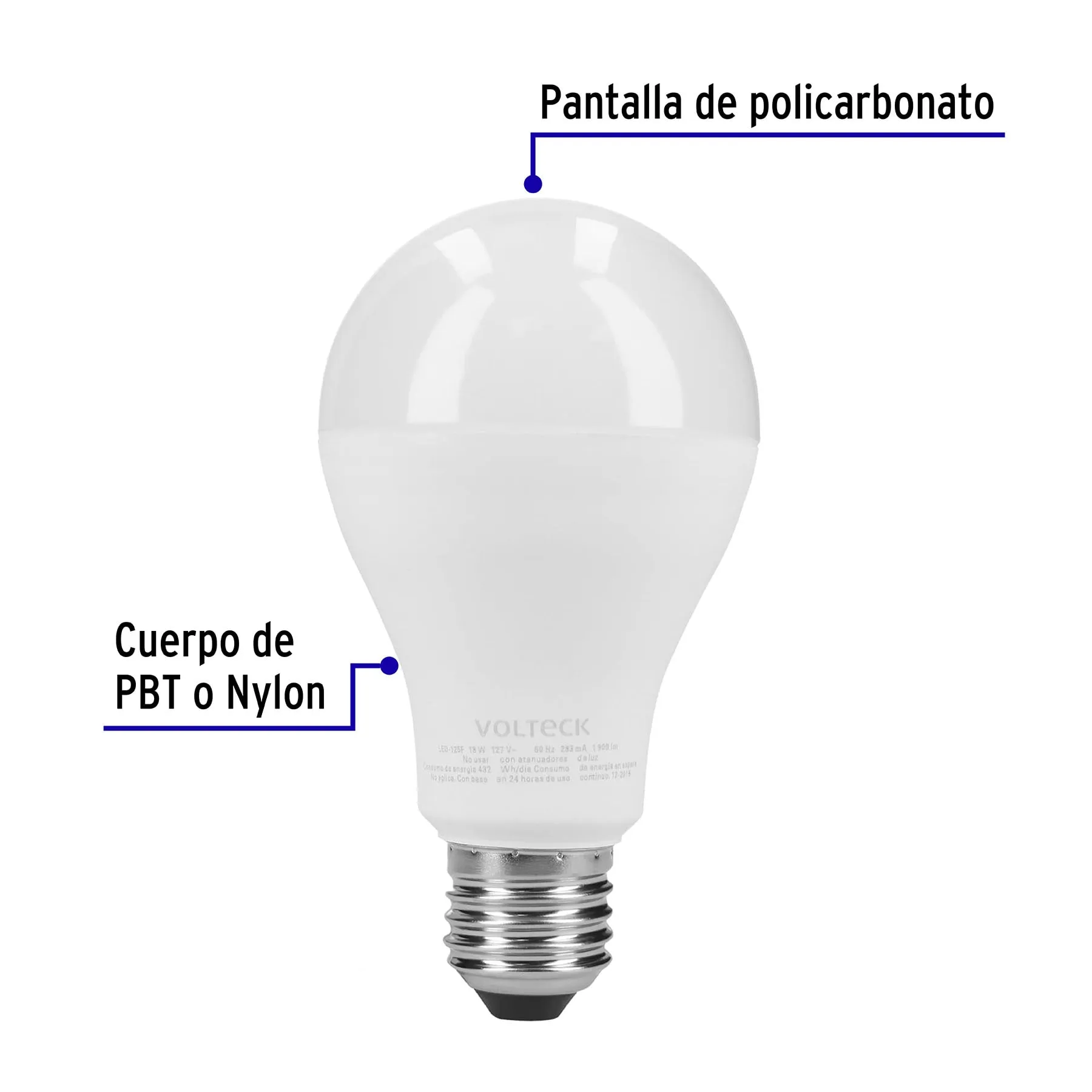 Pack de 4 lámparas LED A19 18 W (equiv. 125 W), luz de día LED-125FX4, Foto 2 Tienda en línea de herramientas Truper