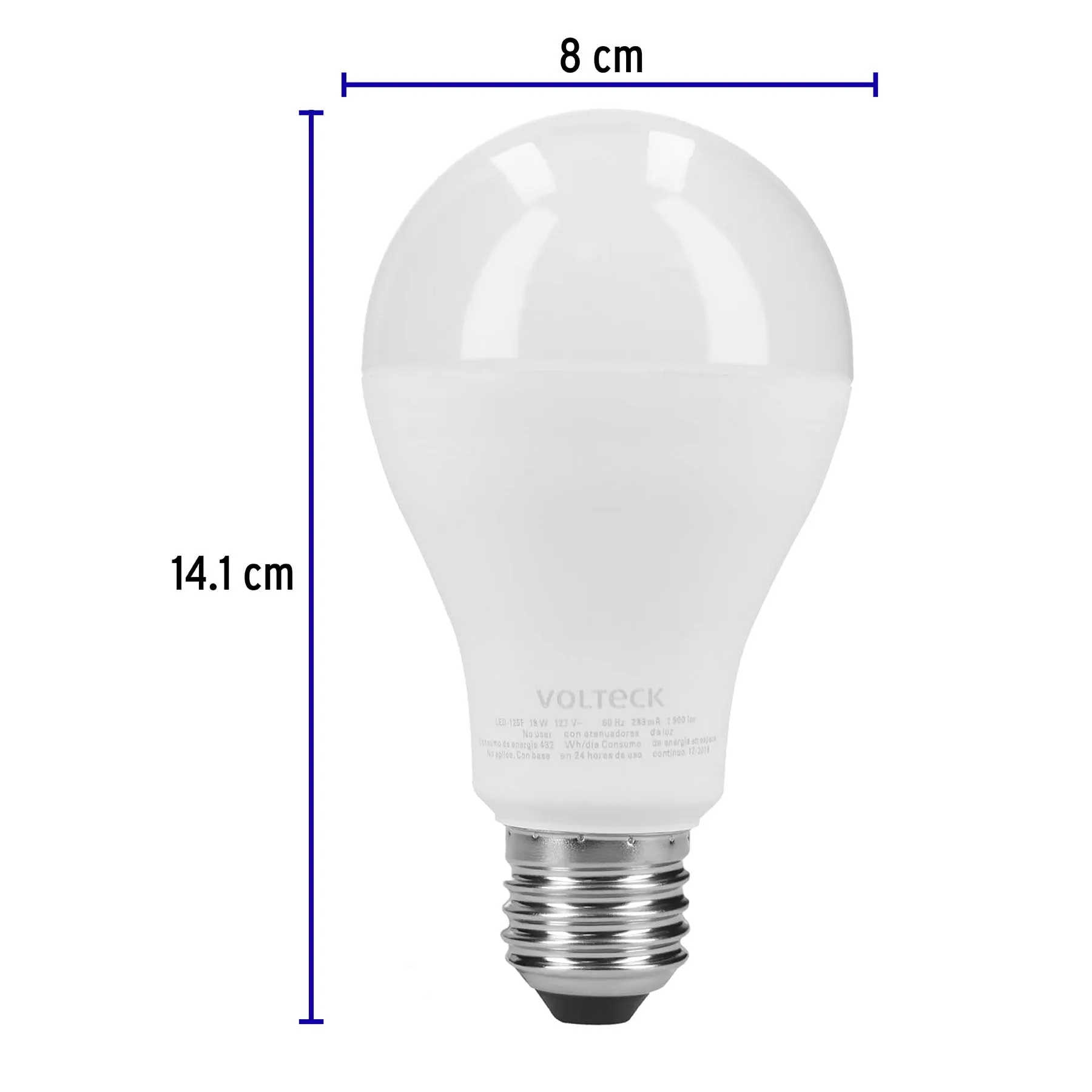 Pack de 4 lámparas LED A19 18 W (equiv. 125 W), luz de día LED-125FX4, Foto 3 Tienda en línea de herramientas Truper