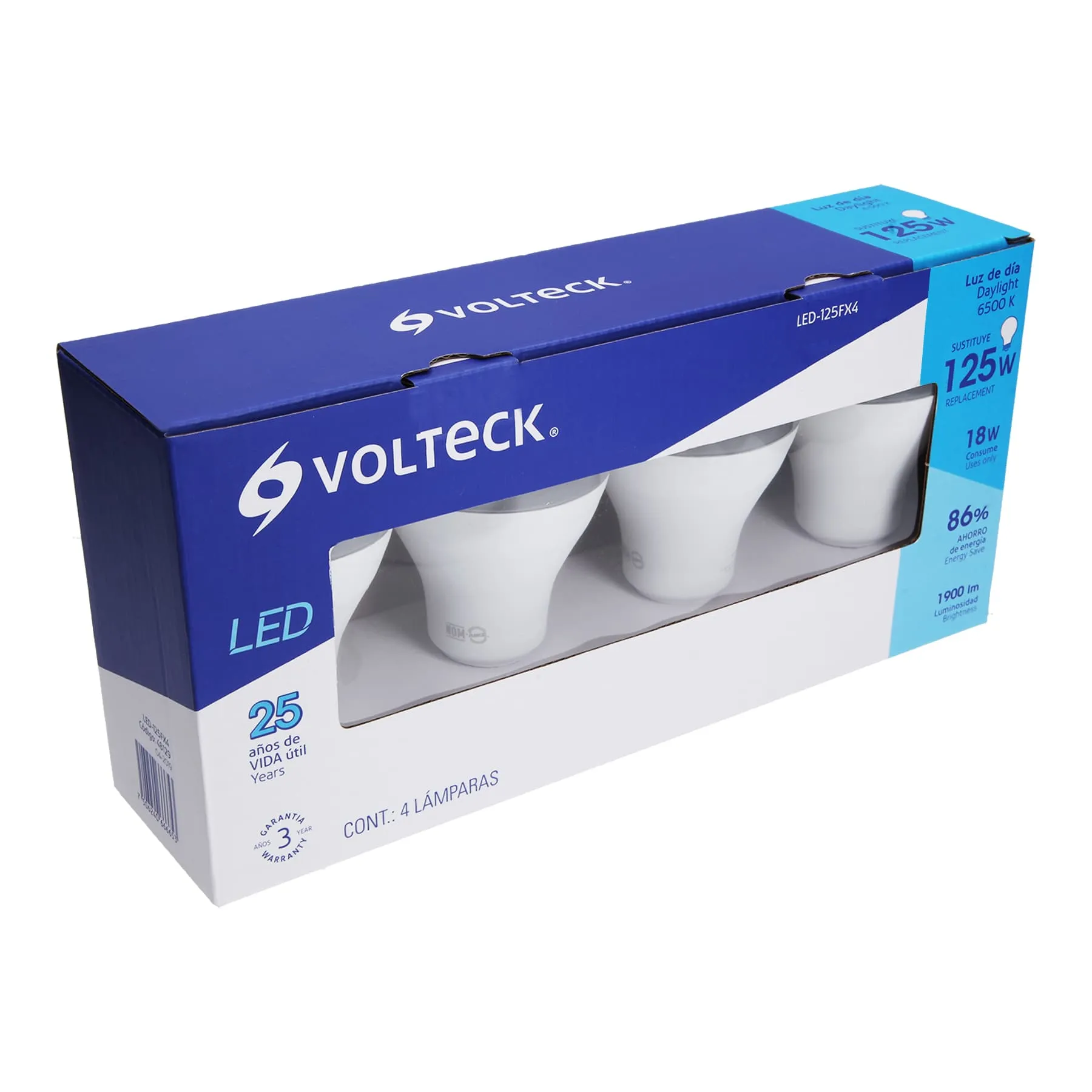 Pack de 4 lámparas LED A19 18 W (equiv. 125 W), luz de día LED-125FX4, Foto 4 Tienda en línea de herramientas Truper