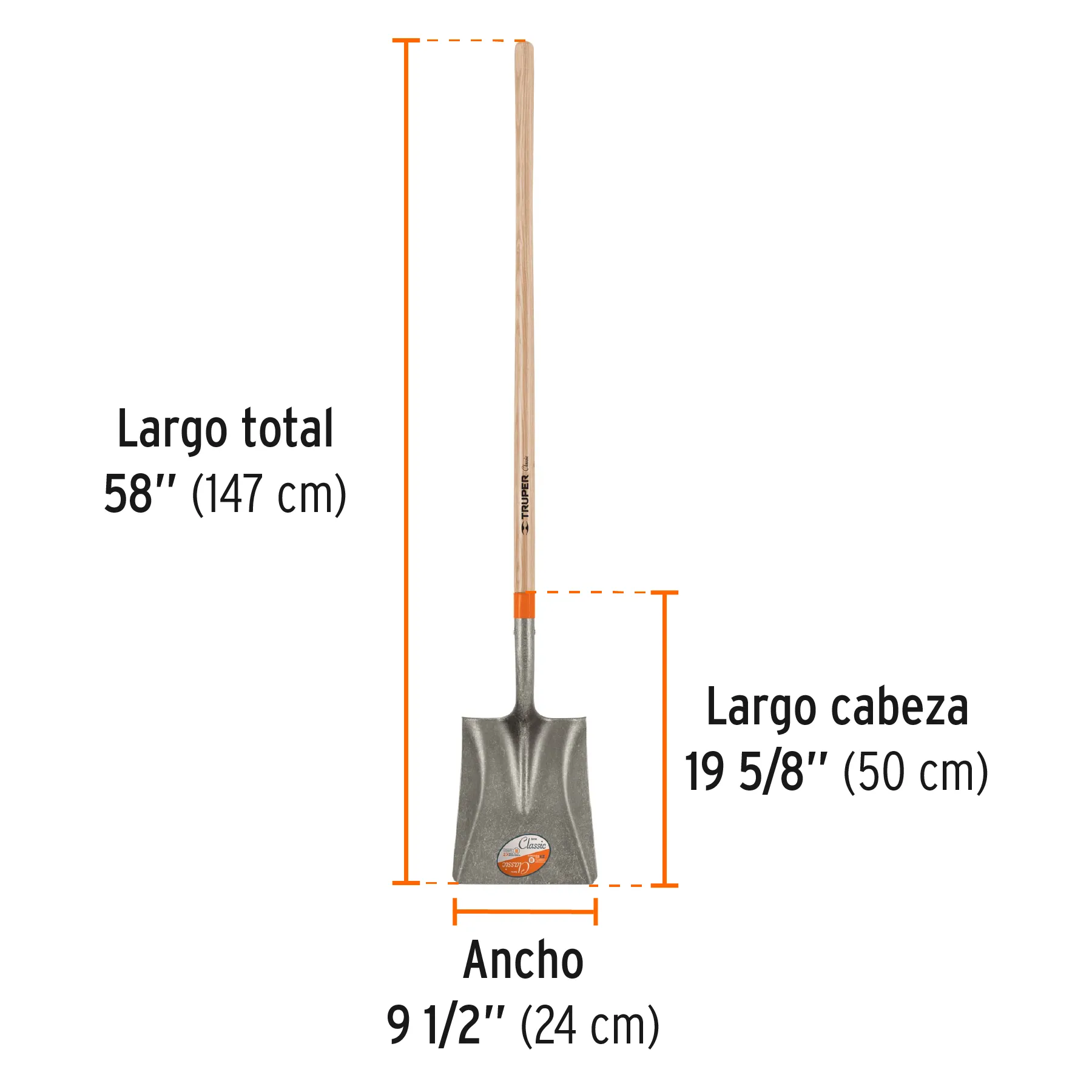 Pala cuadrada Classic, mango largo 48 PCL, Foto 3 Tienda en línea de herramientas Truper