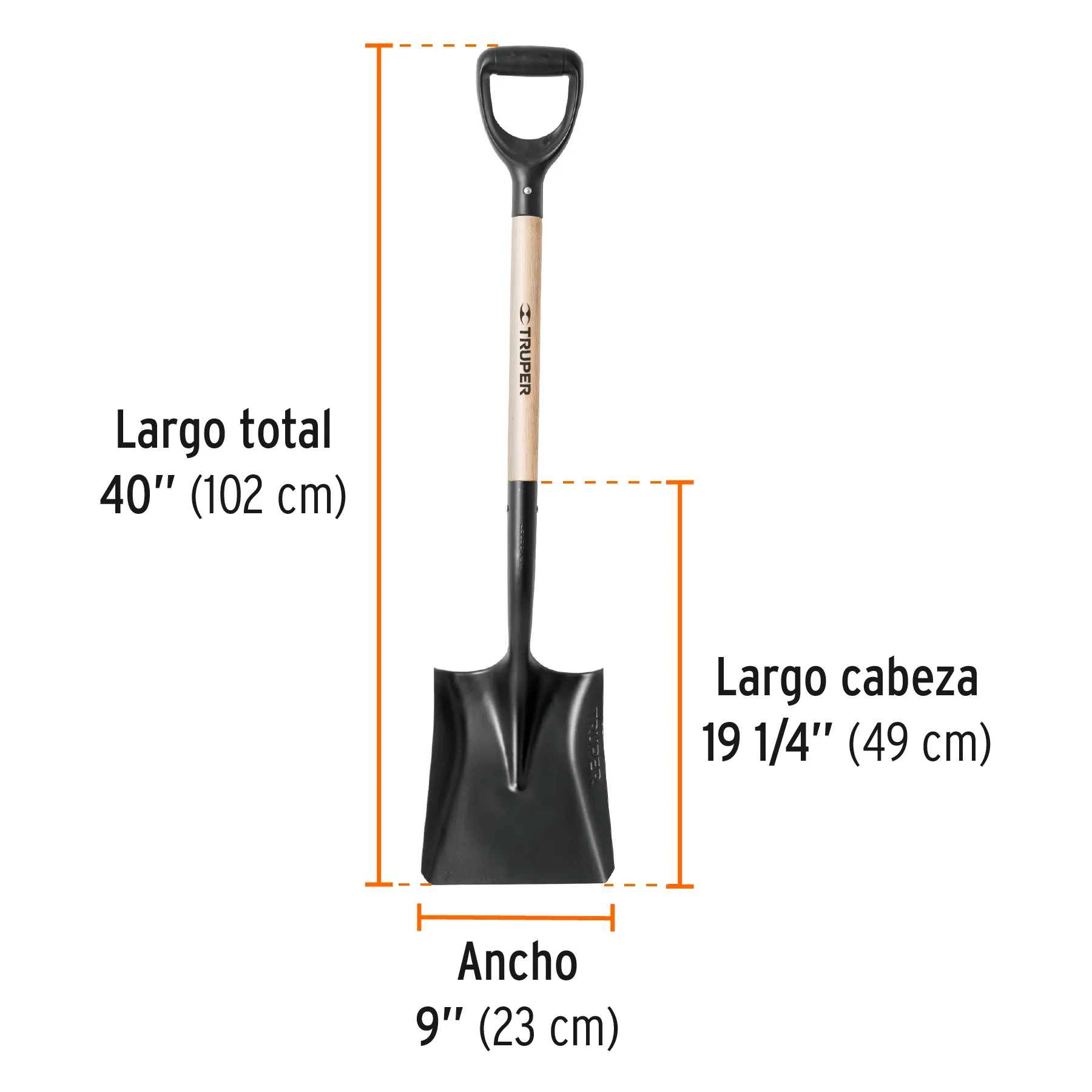 Pala cuadrada T-1000, puño PCY-PE, Foto 3 Tienda en línea de herramientas Truper
