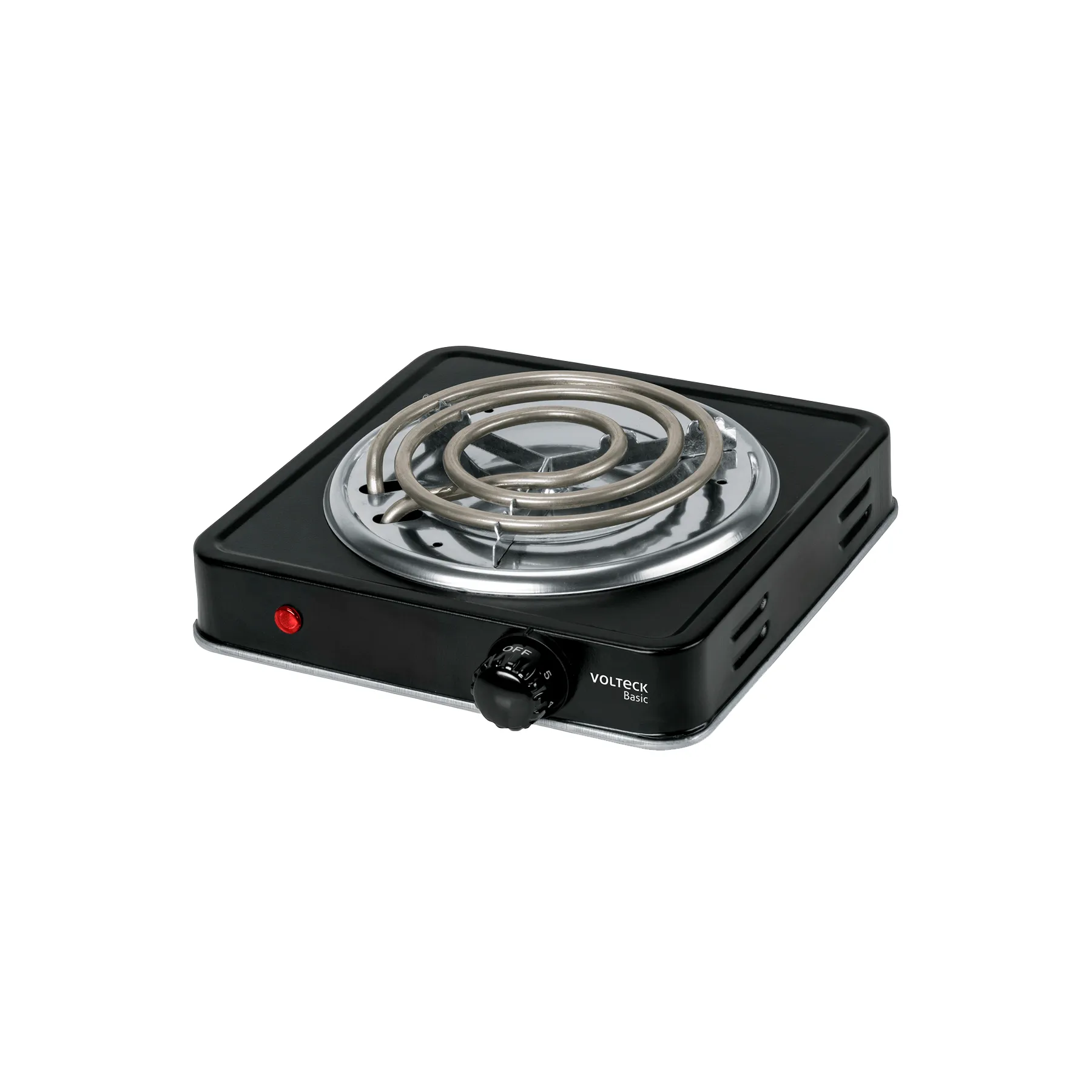 Parrilla eléctrica 1 quemador en espiral, negra, BASIC, Foto 1 Tienda en línea de herramientas Truper