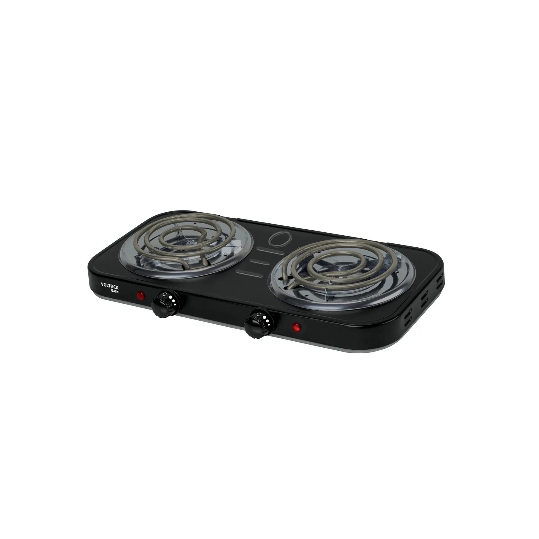 Parrilla eléctrica 2 quemadores en espiral, negra, BASIC, Foto 1 Tienda en línea de herramientas Truper