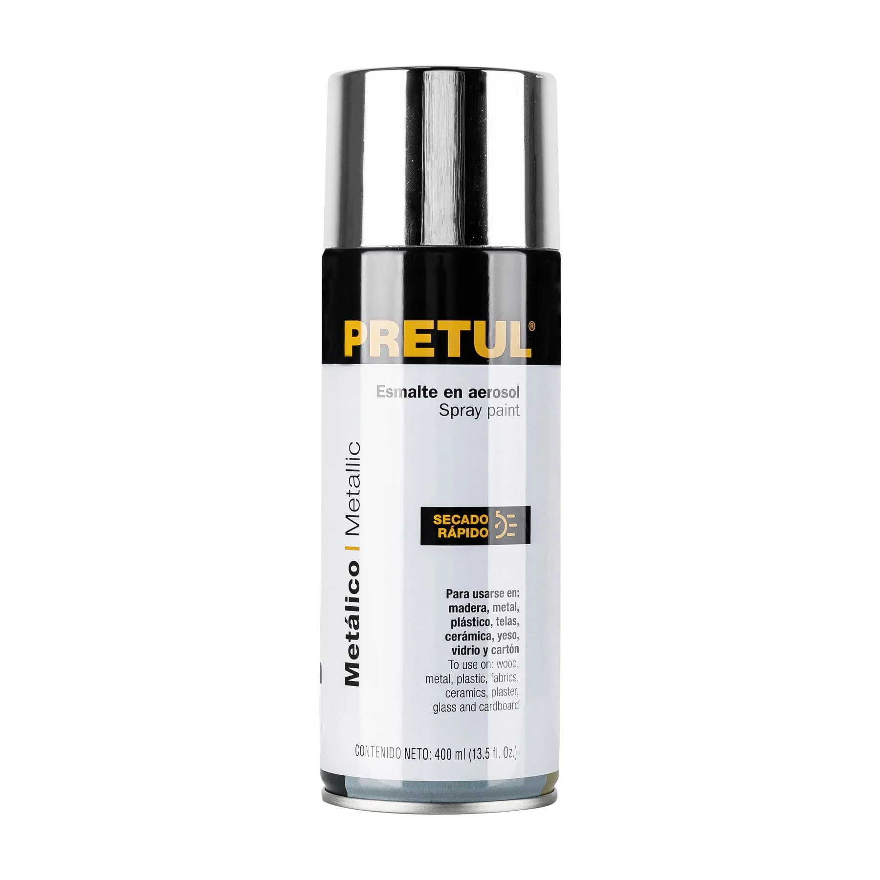 Pintura en aerosol metálica, cromo, 400ml, Pretul Pintura en aerosol metálica, cromo, 400ml, Pretul, Foto 1 Tienda en línea de herramientas Truper