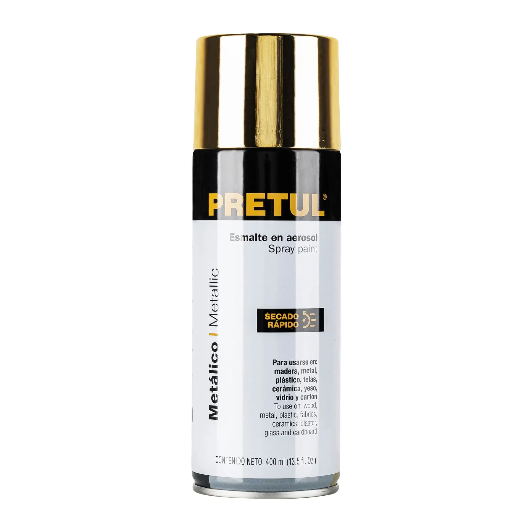 Pintura en aerosol, metálica, oro, 400ml, Pretul Pintura en aerosol, metálica, oro, 400ml, Pretul, Foto 1 Tienda en línea de herramientas Truper