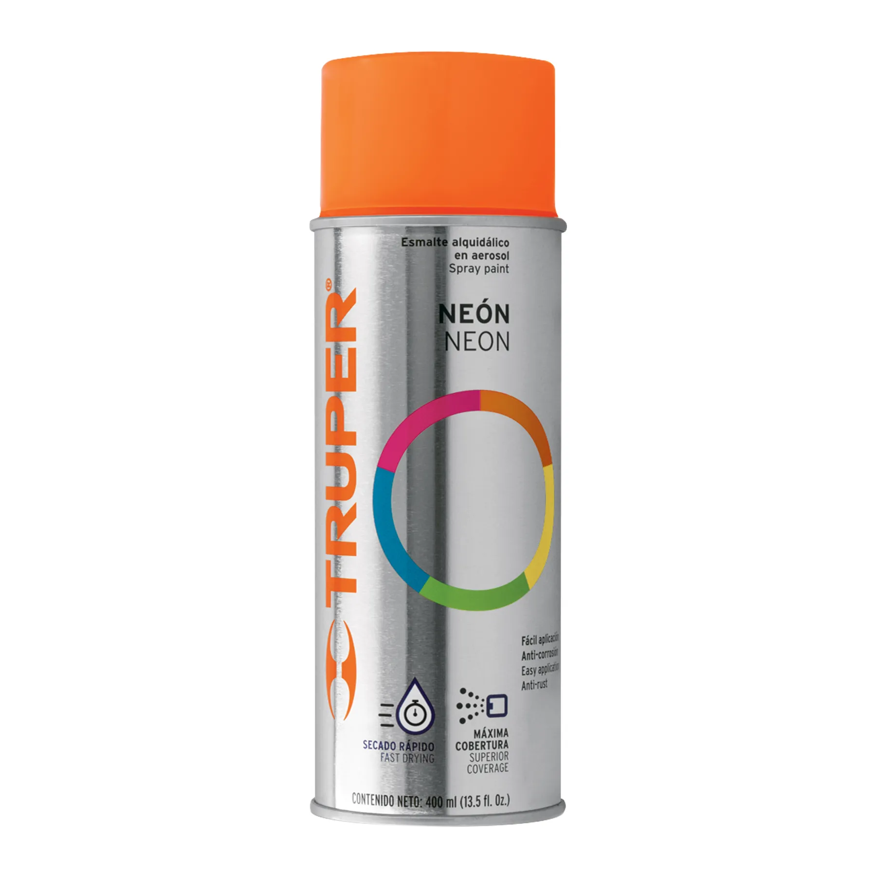 Pintura en aerosol, naranja neón, bote tradicional, 400 ml Pintura en aerosol, naranja neón, bote tradicional, 400 ml, Foto 1 Tienda en línea de herramientas Truper