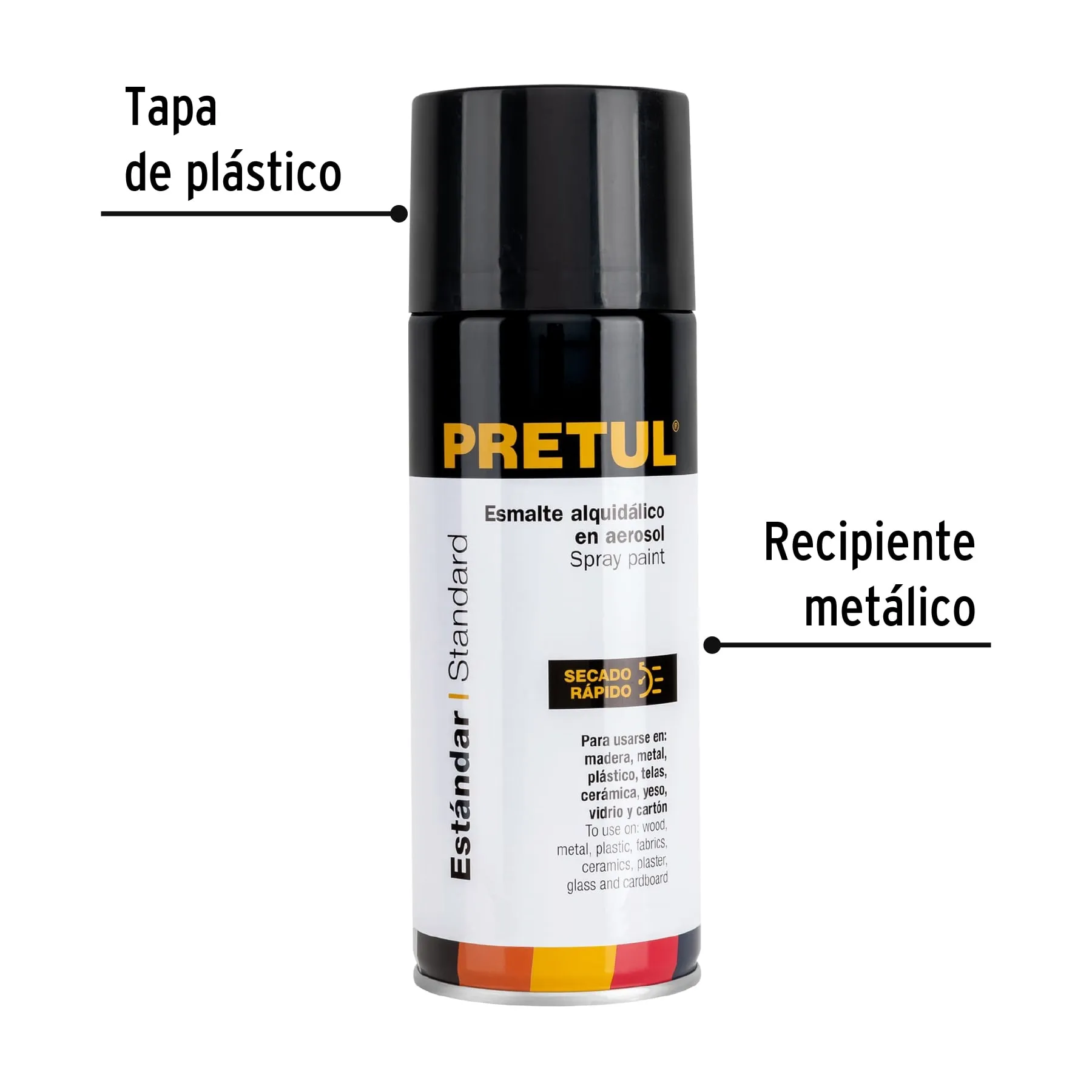 Pintura en aerosol, negro mate, 400 ml, Pretul PA-NM-P, Foto 2 Tienda en línea de herramientas Truper
