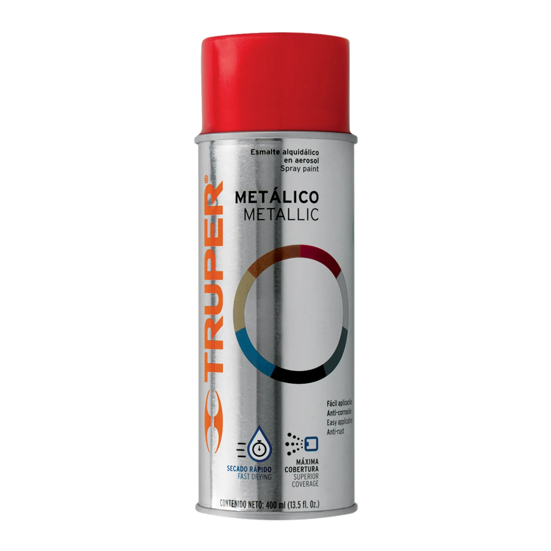 Pintura en aerosol, rojo metálico, 400 ml,Truper Pintura en aerosol, rojo metálico, 400 ml,Truper, Foto 1 Tienda en línea de herramientas Truper