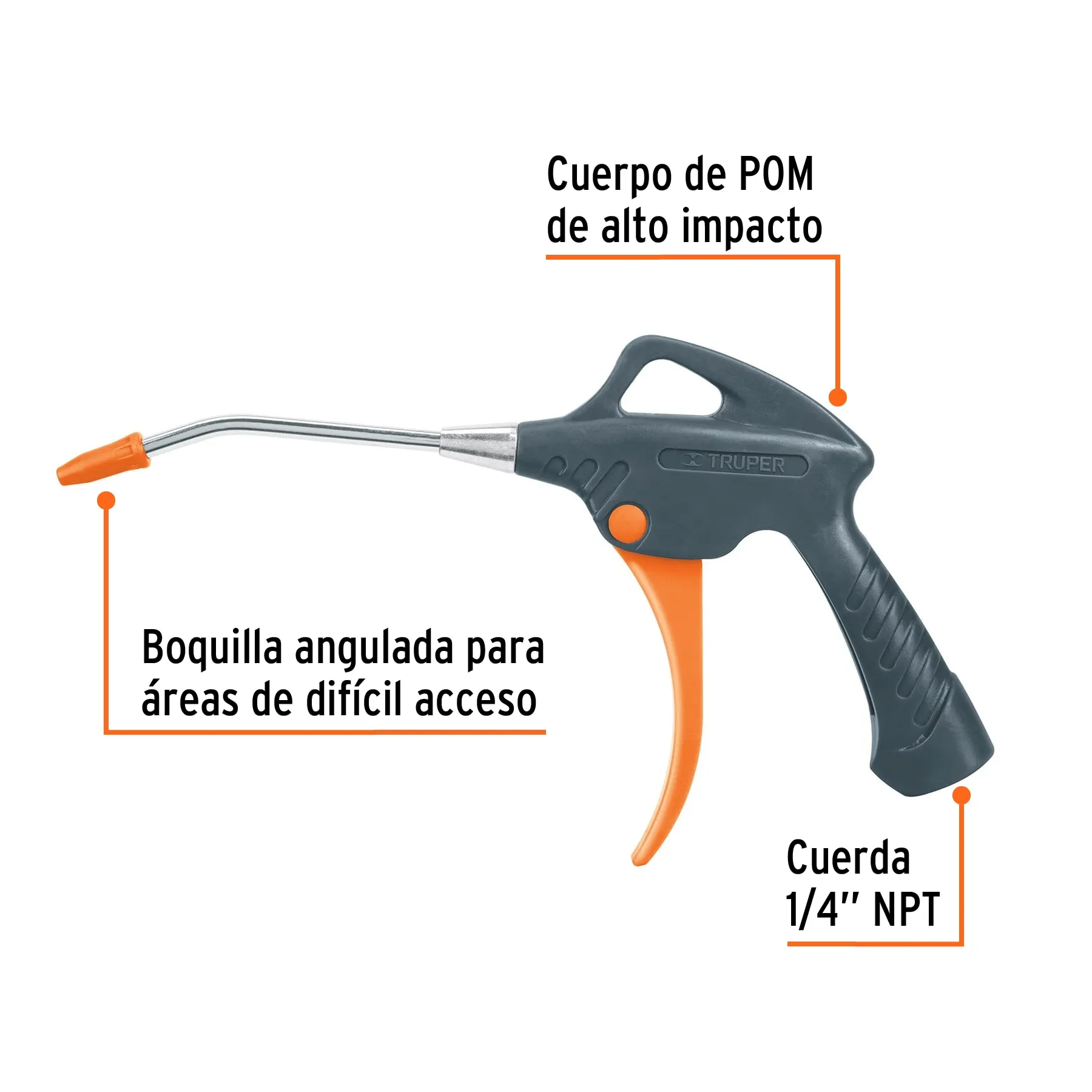 Pistola plástica para sopletear, cuerpo de POM, TRUPER PISO-358, Foto 2 Tienda en línea de herramientas Truper