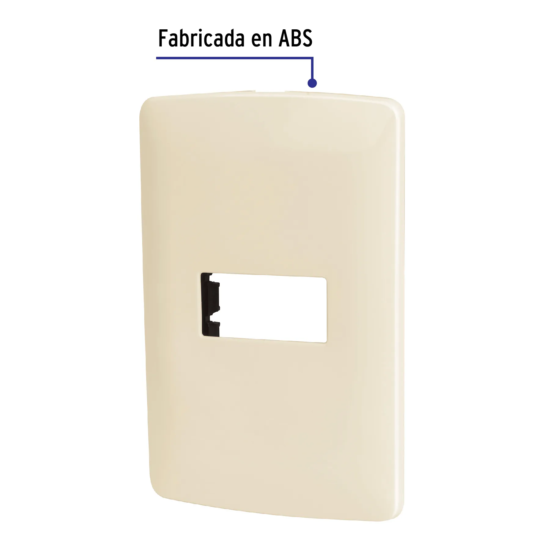 Placa 1 módulo de ABS, línea Italiana, color marfil, Volteck PPSE-I, Foto 2 Tienda en línea de herramientas Truper