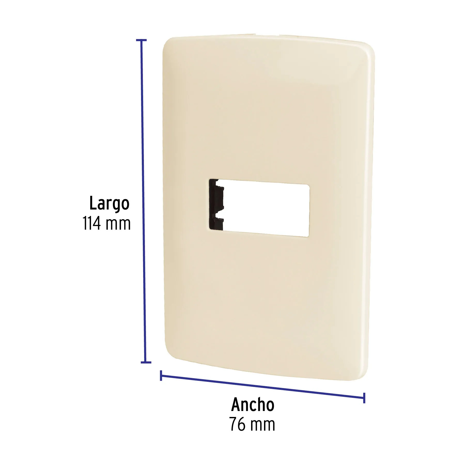 Placa 1 módulo de ABS, línea Italiana, color marfil, Volteck PPSE-I, Foto 3 Tienda en línea de herramientas Truper