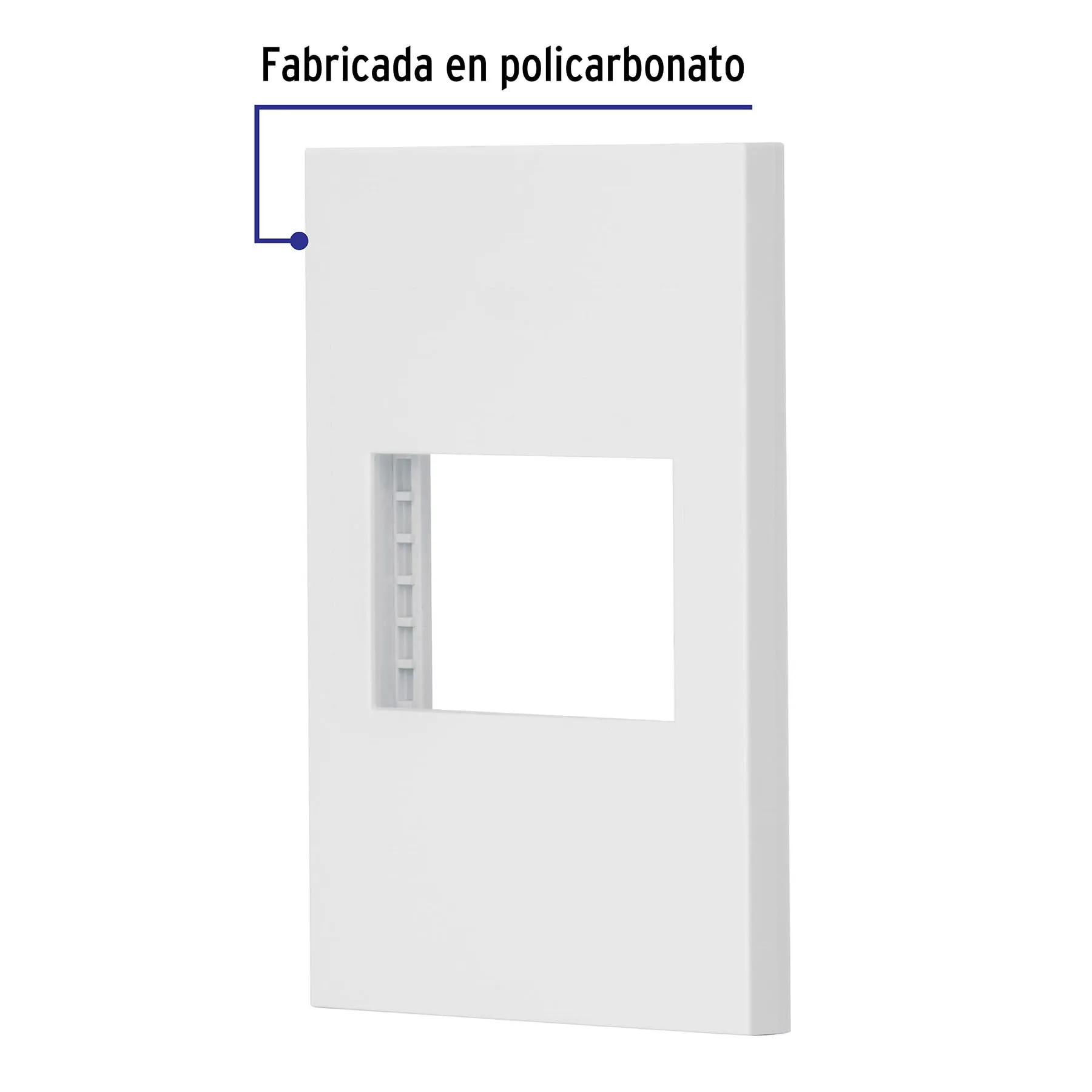 Placa 1 ventana, 1.5 módulos, línea Española, color blanco PPSE15-EB, Foto 2 Tienda en línea de herramientas Truper