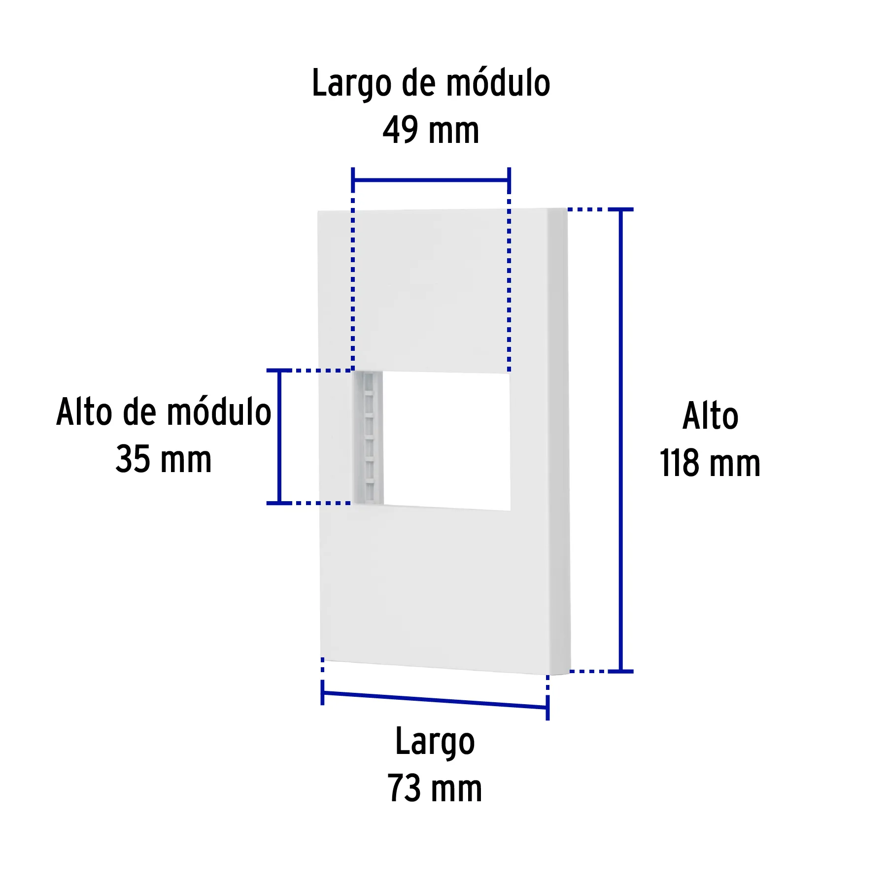 Placa 1 ventana, 1.5 módulos, línea Española, color blanco PPSE15-EB, Foto 3 Tienda en línea de herramientas Truper