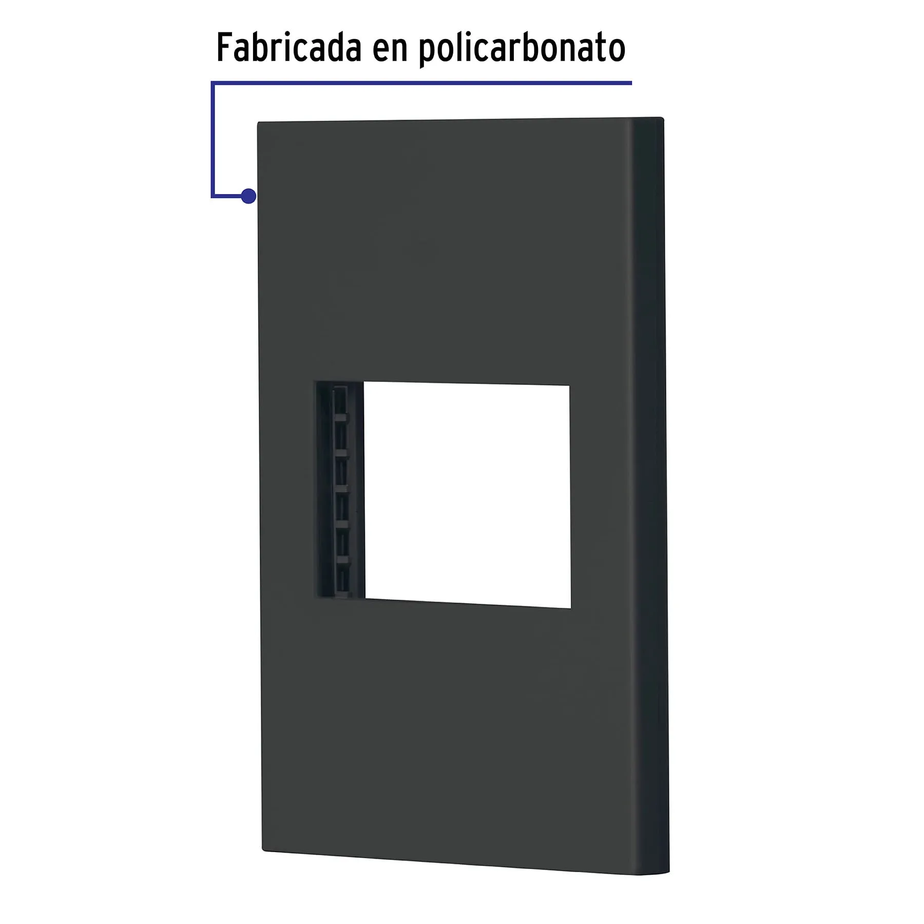 Placa 1 ventana, 1.5 módulos, línea Española, color negro PPSE15-EN, Foto 2 Tienda en línea de herramientas Truper