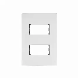Placa 2 módulos de ABS, línea Oslo, color blanco, Volteck, Foto 1 Tienda en línea de herramientas Truper