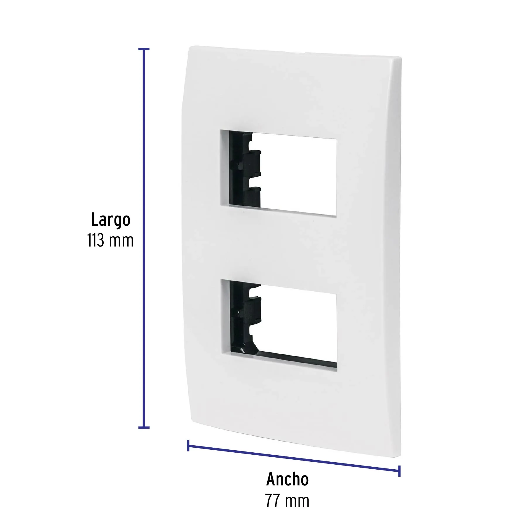 Placa 2 módulos de ABS, línea Oslo, color blanco, Volteck PPDO-OB, Foto 3 Tienda en línea de herramientas Truper