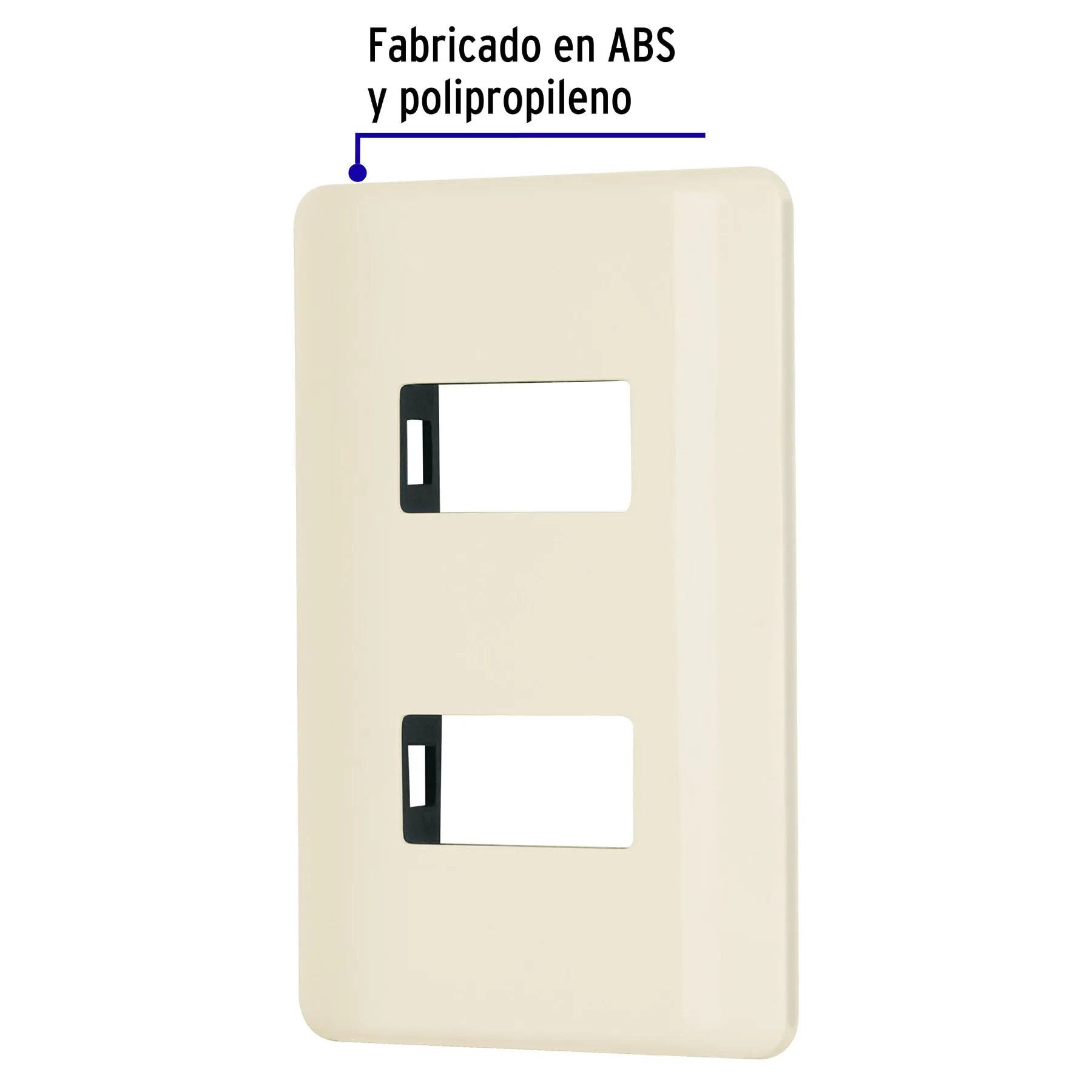 Placa 2 módulos, marfil, línea Volteck Basic PPDO-BI, Foto 2 Tienda en línea de herramientas Truper