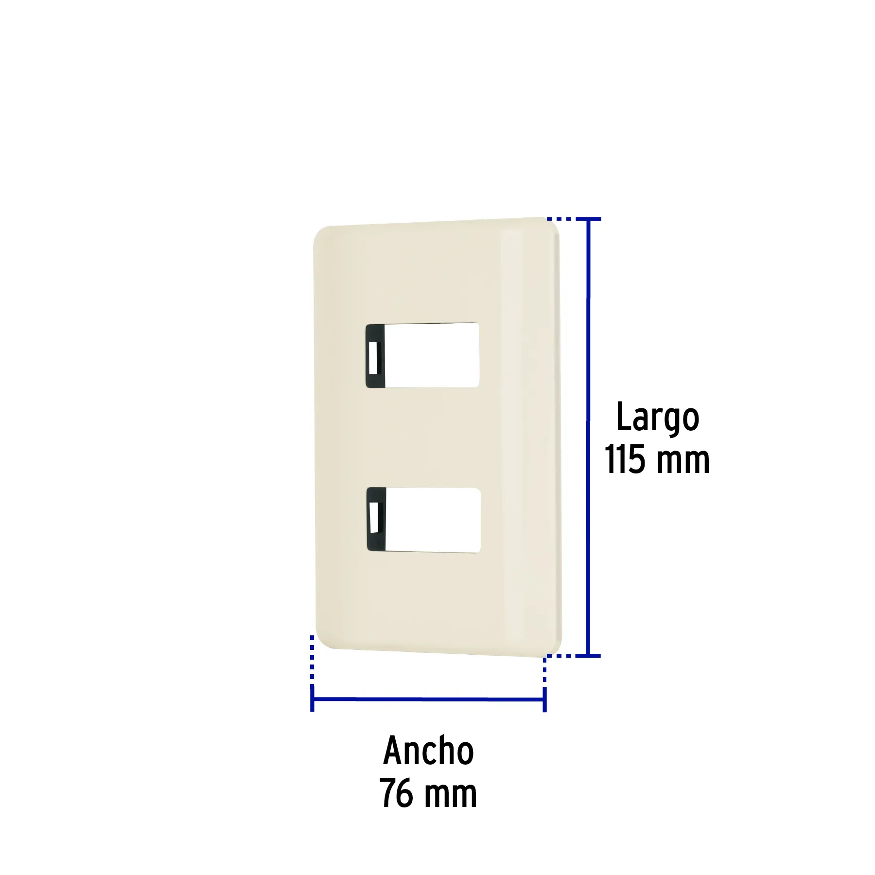 Placa 2 módulos, marfil, línea Volteck Basic PPDO-BI, Foto 3 Tienda en línea de herramientas Truper