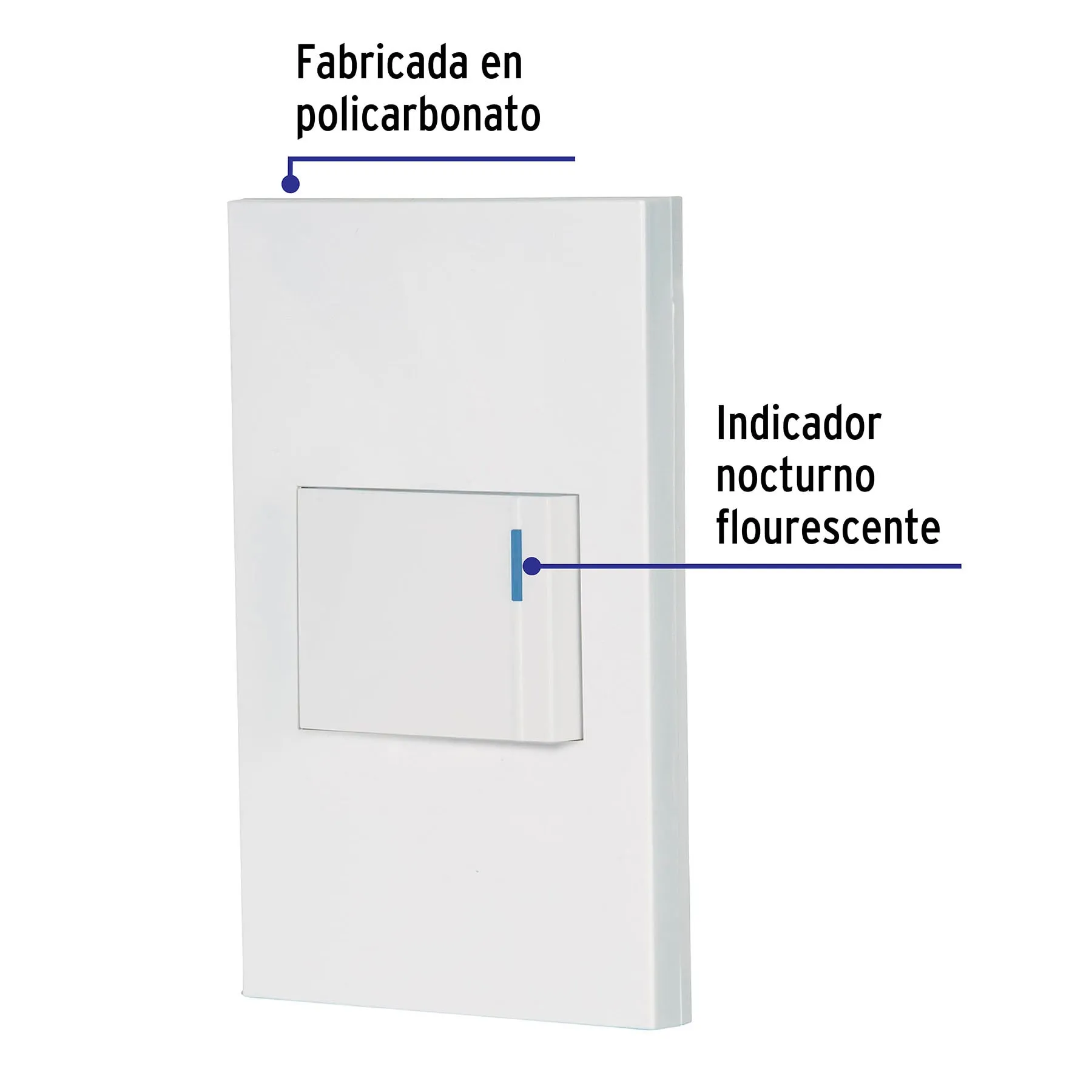 Placa armada 1 interruptor, 1.5 módulos, Española, blanco PA-APSE15-EB, Foto 2 Tienda en línea de herramientas Truper