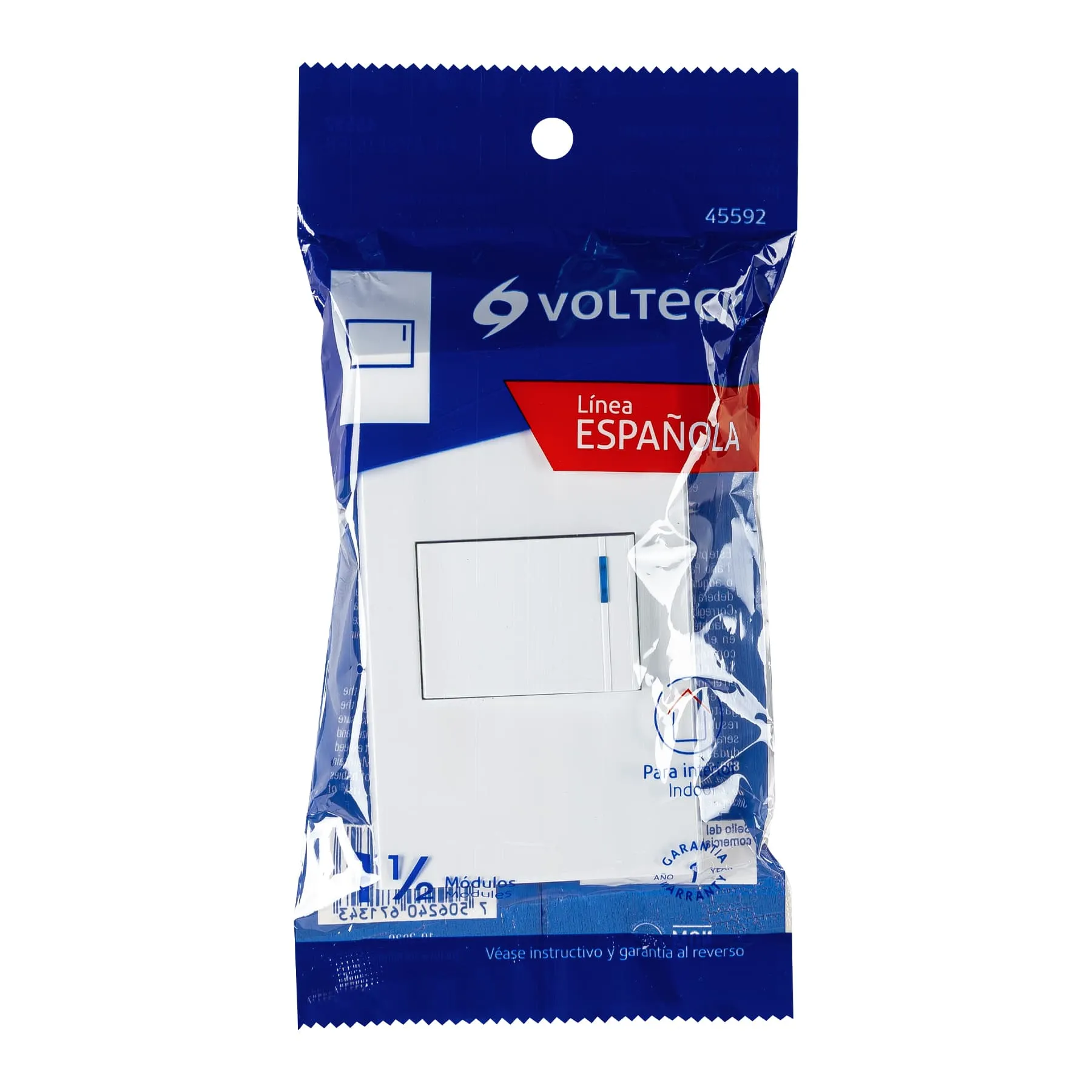 Placa armada 1 interruptor, 1.5 módulos, Española, blanco PA-APSE15-EB, Foto 4 Tienda en línea de herramientas Truper