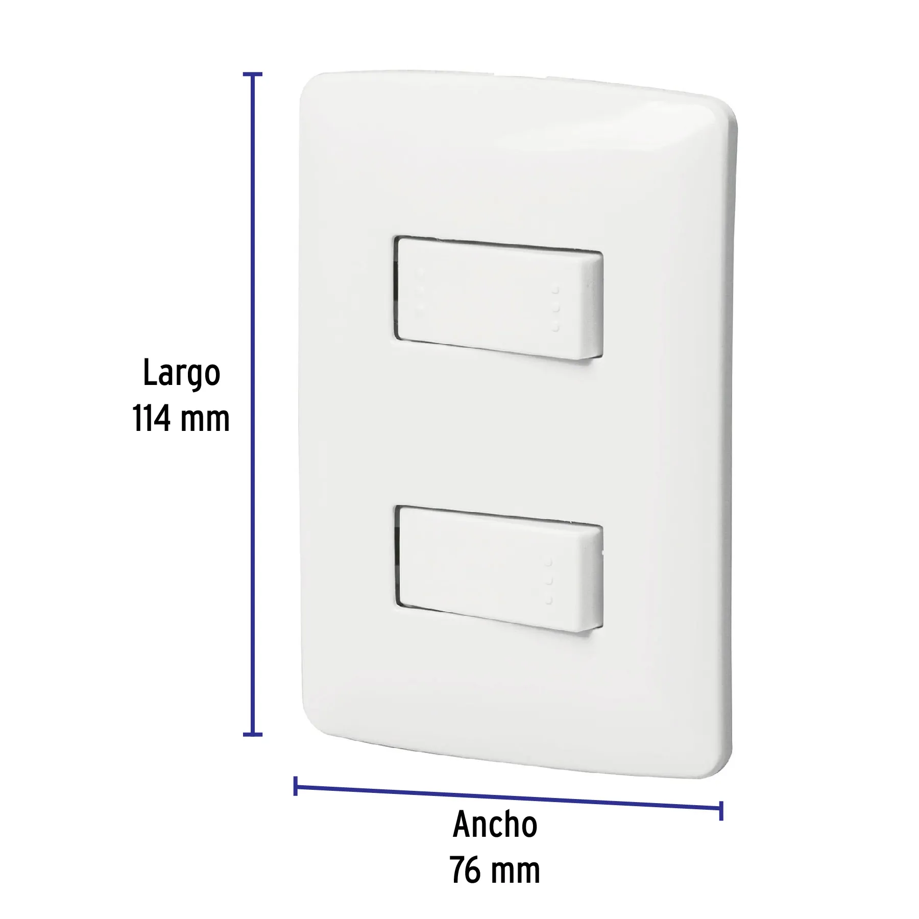 Placa armada 1 interruptor 1 escalera,blanco, línea Italiana PA-APDO-EIB, Foto 2 Tienda en línea de herramientas Truper