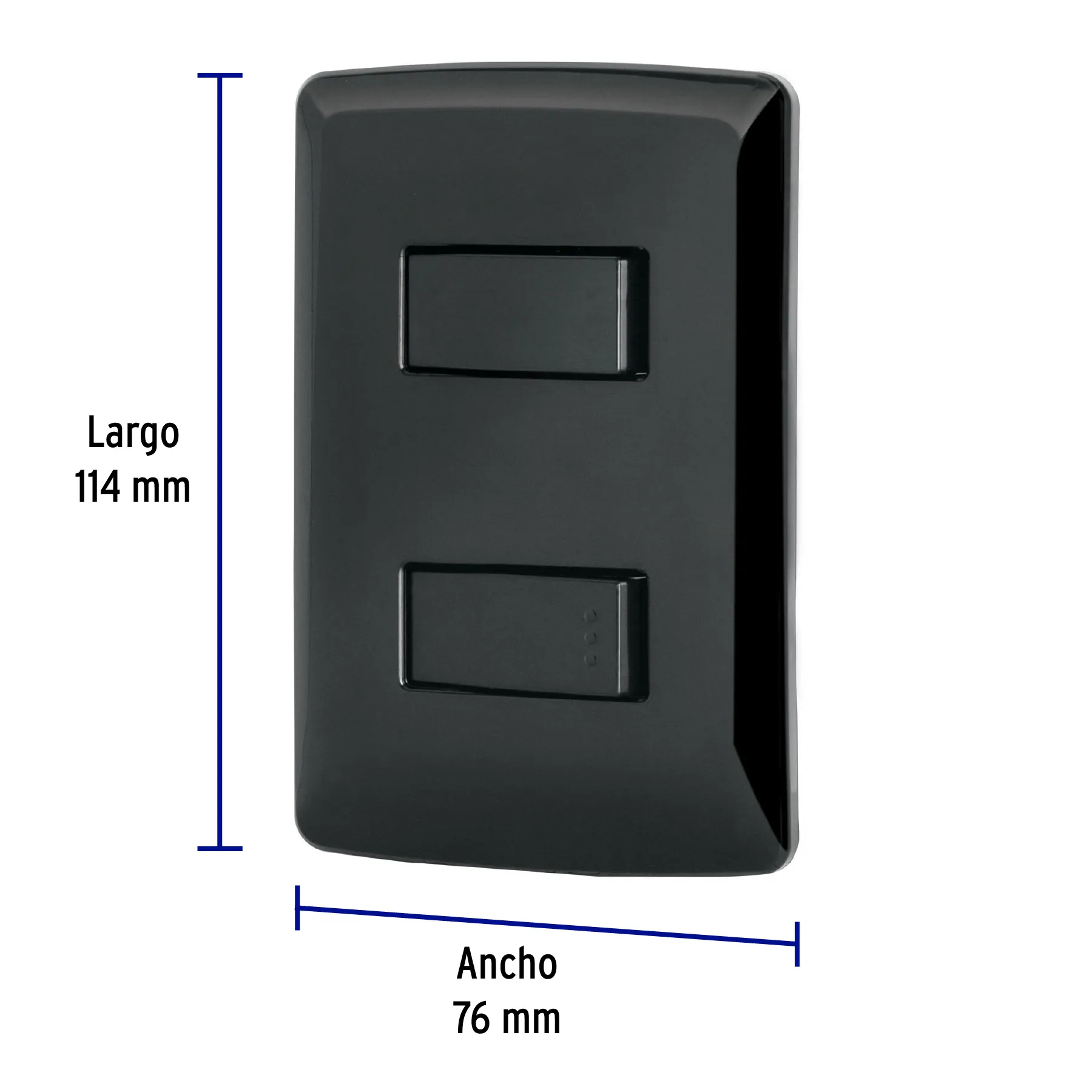 Placa armada 1 interruptor 1 escalera, negro, línea Italiana PA-APDO-EIN, Foto 2 Tienda en línea de herramientas Truper