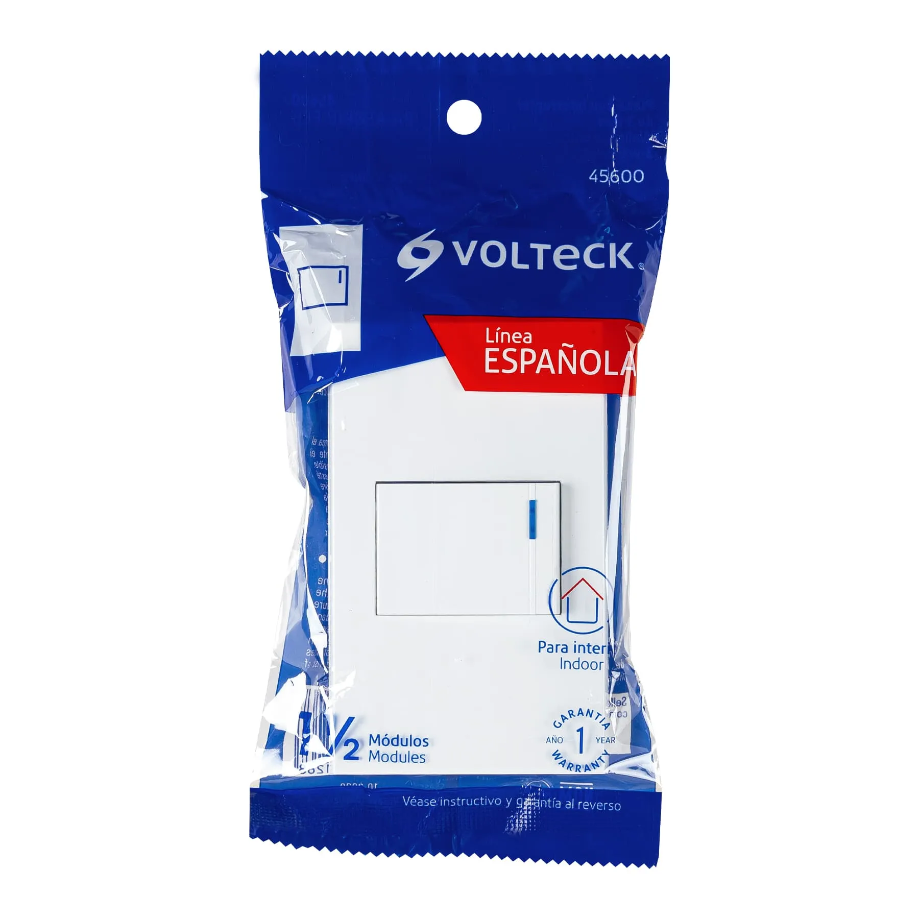 Placa armada 1 interruptor de 3vías, 1.5mód, Española,blanco PA-APSE15-EEB, Foto 4 Tienda en línea de herramientas Truper