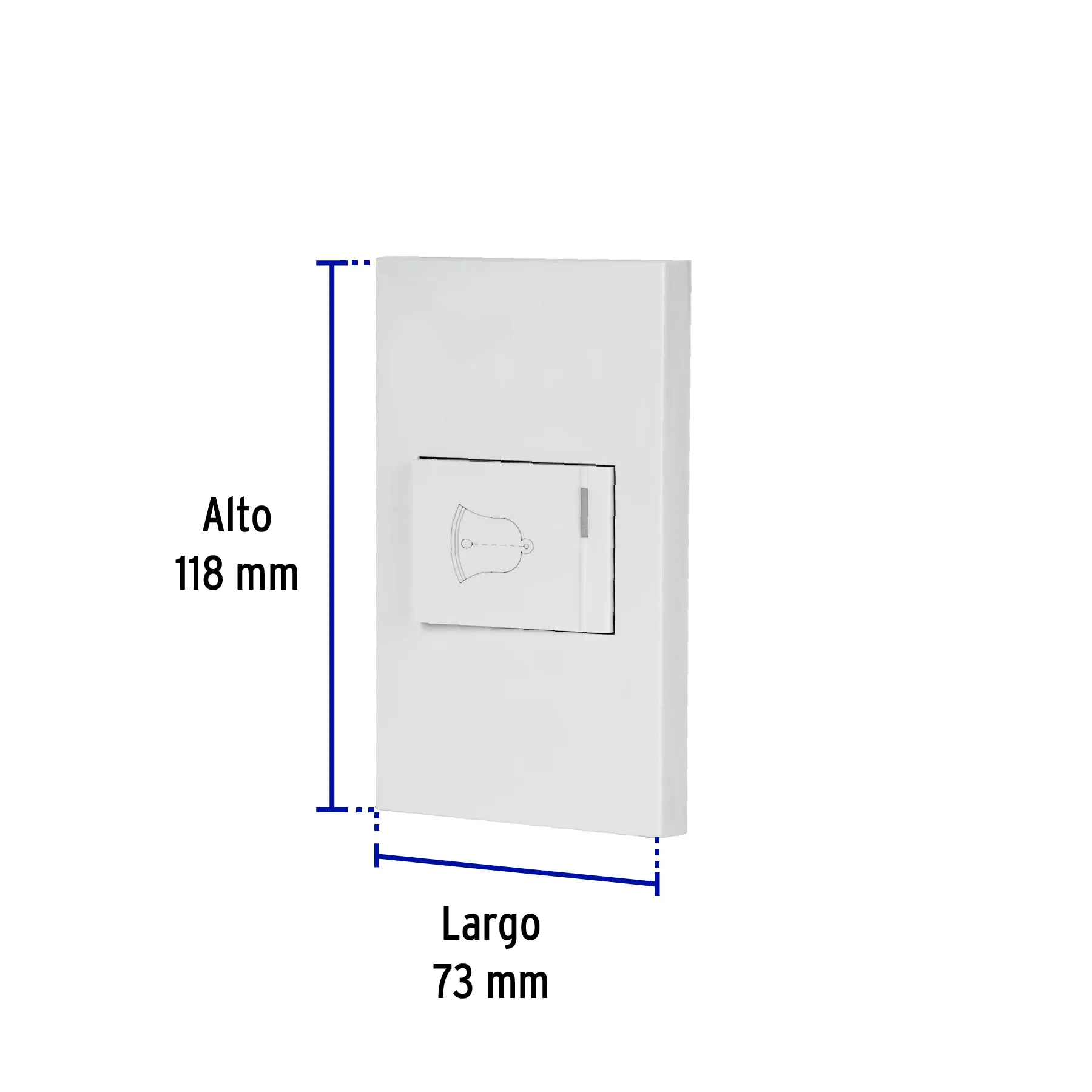 Placa armada 1 interruptor de timbre,1.5mod, Española,blanco PA-TI-EB, Foto 3 Tienda en línea de herramientas Truper