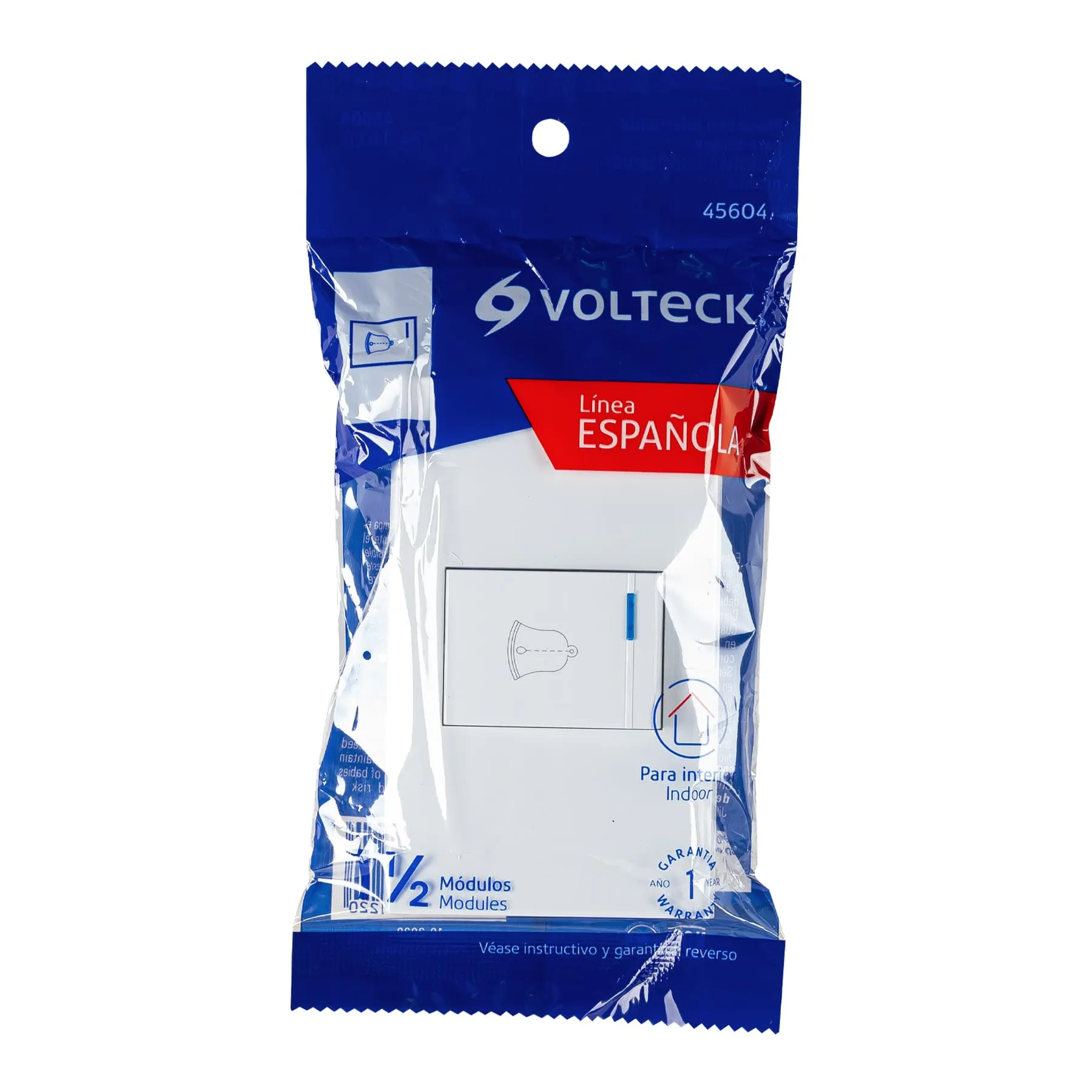 Placa armada 1 interruptor de timbre,1.5mod, Española,blanco PA-TI-EB, Foto 4 Tienda en línea de herramientas Truper