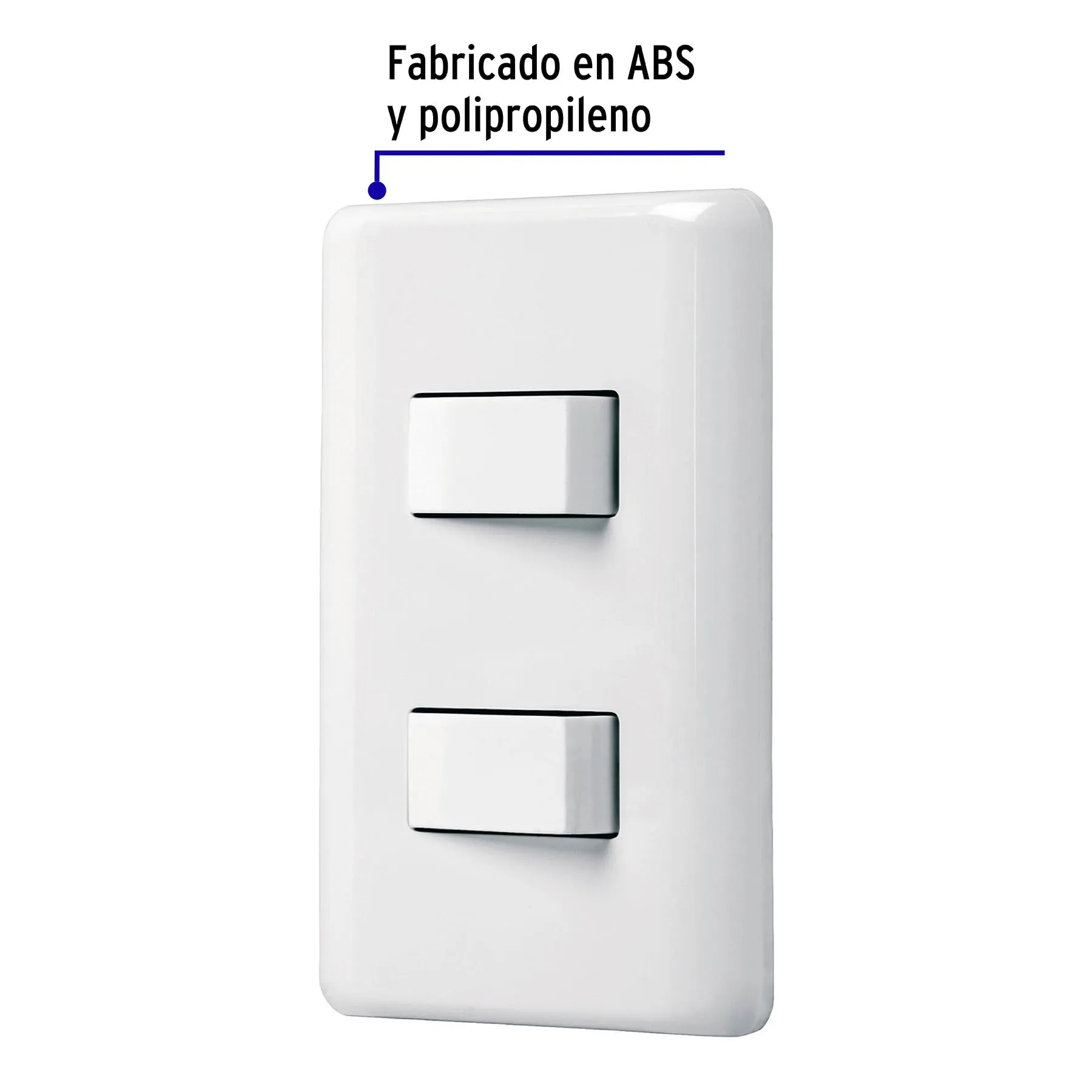 Placa armada 1 interruptor sencillo + 1 de 3 vías, Basic PA-APDO-EB, Foto 2 Tienda en línea de herramientas Truper
