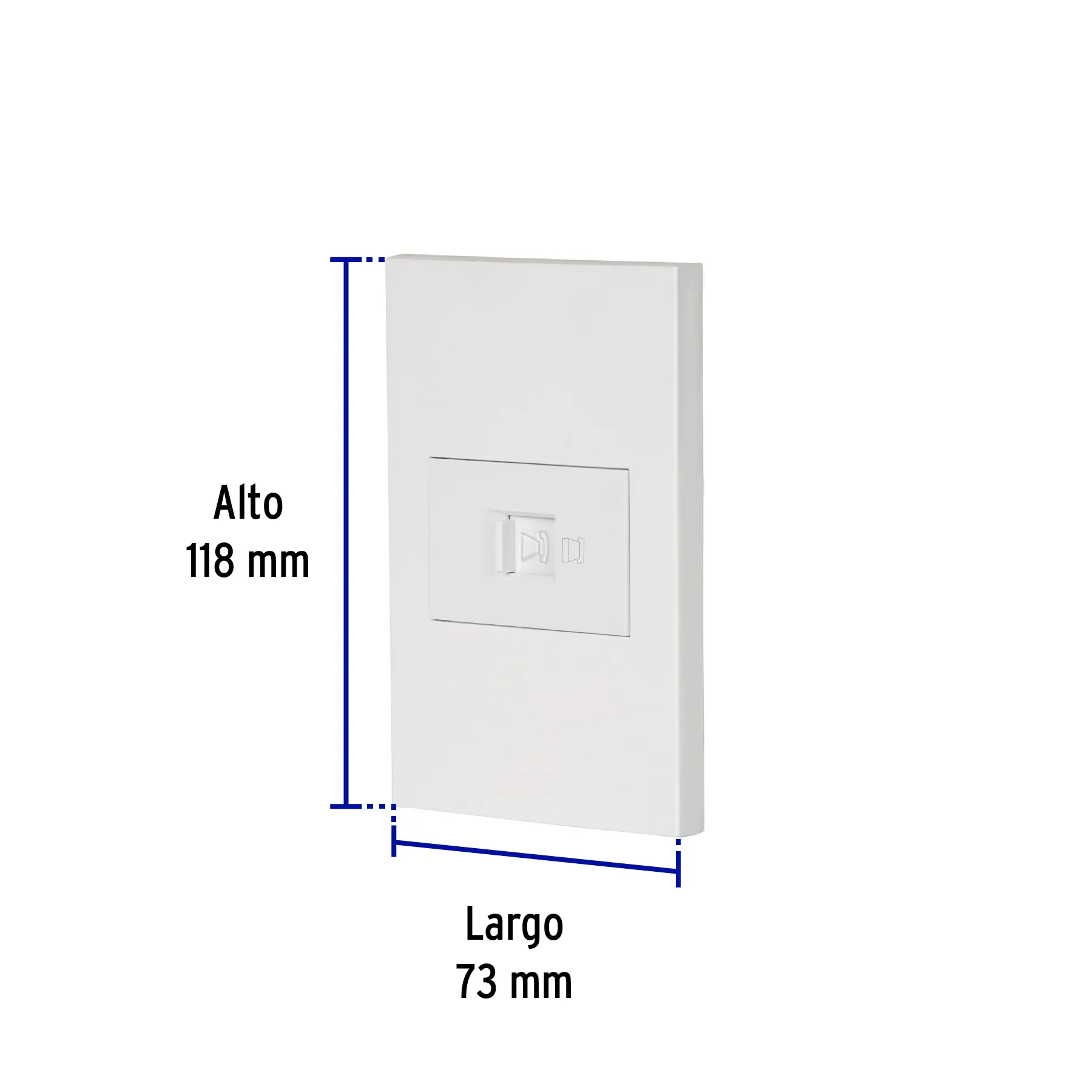 Placa armada 1 toma para teléfono, 1.5 mod, Española, blanco PA-TE-EB, Foto 3 Tienda en línea de herramientas Truper