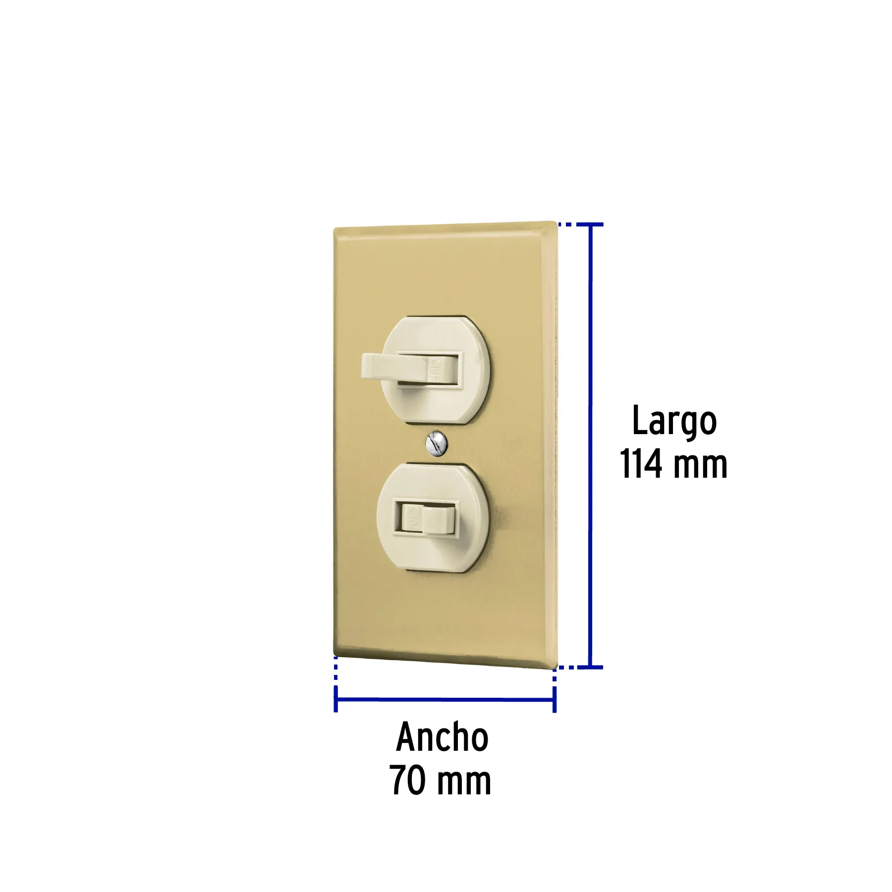 Placa armada 2 interruptor sencillo, línea Standard,aluminio PA-APDO-SA, Foto 3 Tienda en línea de herramientas Truper