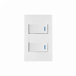 Placa armada 2 interruptores, 1 módulo, Española, blanco, Foto 1 Tienda en línea de herramientas Truper