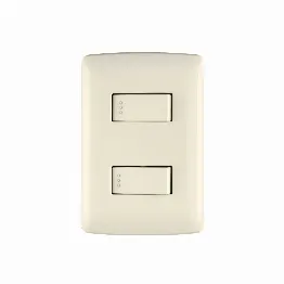 Placa armada 2 interruptores sencillos marfil,línea Italiana, Foto 1 Tienda en línea de herramientas Truper