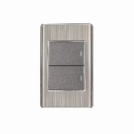 Placa armada acero 1 interruptor y 1 de 3vías 1.5mód,Lisboa, Foto 1 Tienda en línea de herramientas Truper