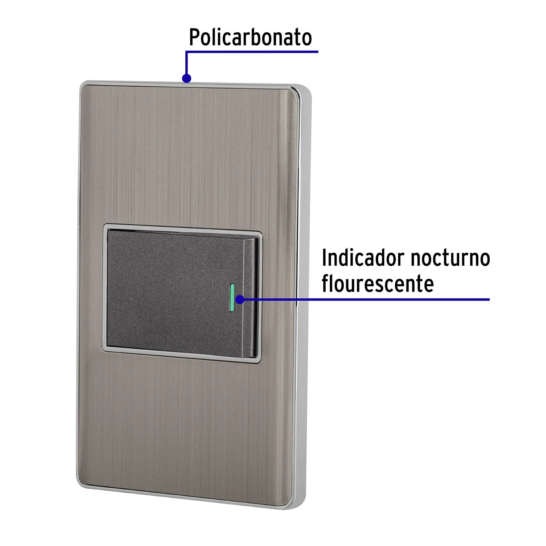Placa armada acero inox 1 interruptor 1.5 módulos, Lisboa PA-APSE15-LA, Foto 2 Tienda en línea de herramientas Truper