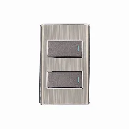Placa armada acero inox con 2 interruptores 1 módulo, Lisboa, Foto 1 Tienda en línea de herramientas Truper