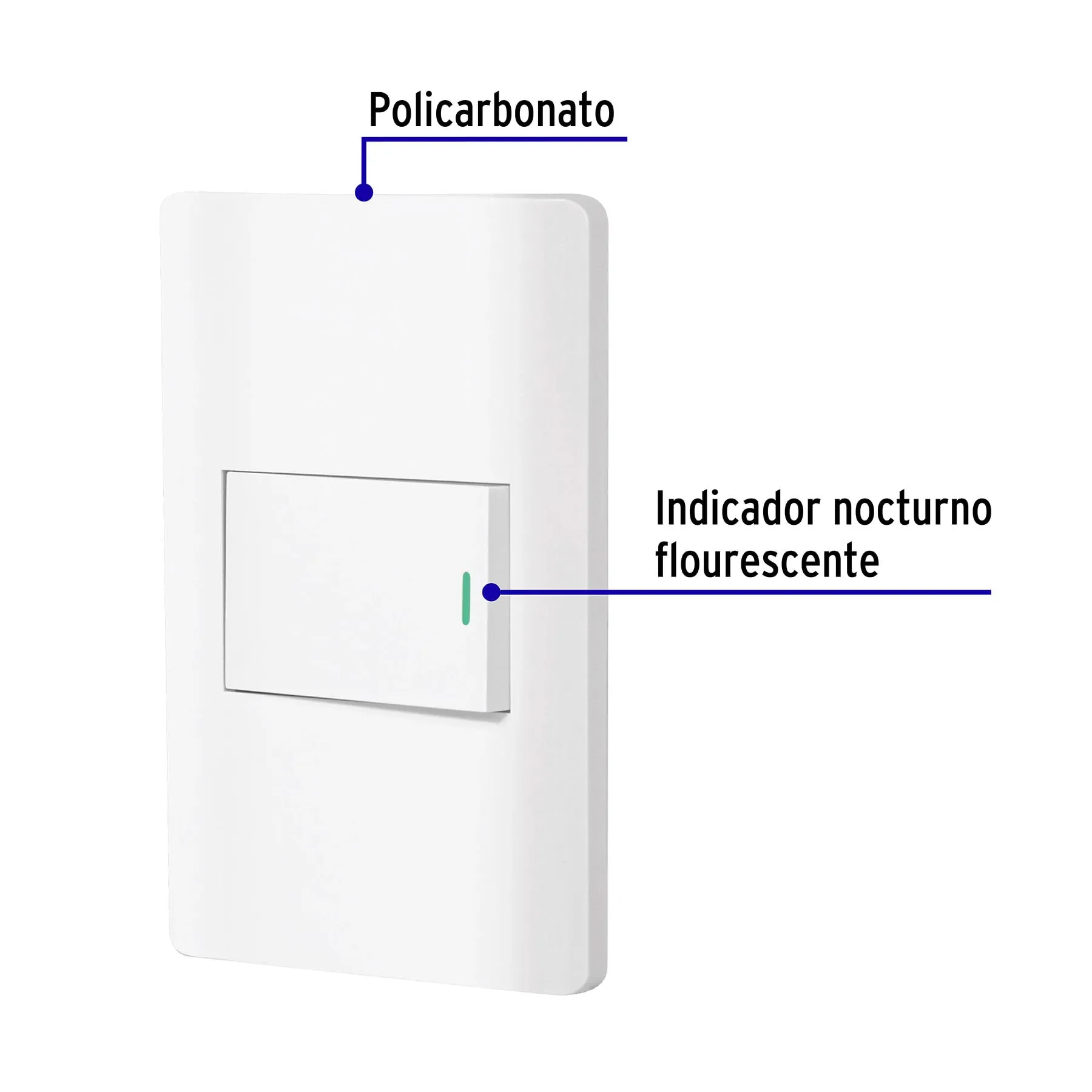 Placa armada blanca 1 interruptor 1.5 módulos, Lisboa PA-APSE15-LB, Foto 2 Tienda en línea de herramientas Truper