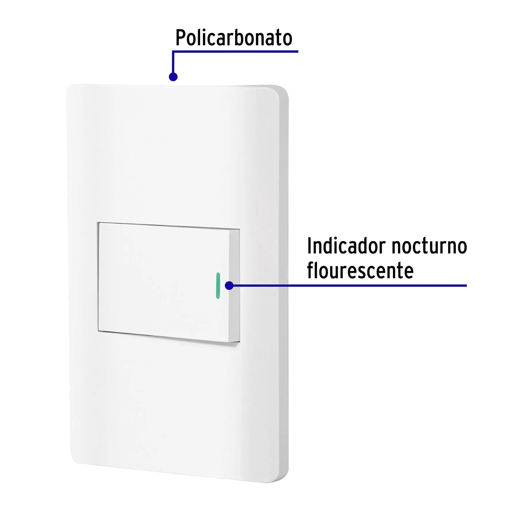 Placa armada blanca 1 interruptor de 3 vías 1.5 mód, Lisboa PA-APSE15-ELB, Foto 2 Tienda en línea de herramientas Truper
