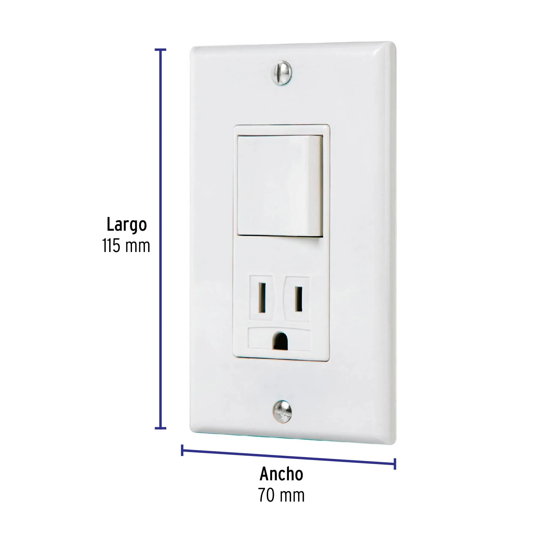 Placa armada contacto e interruptor Classic, Volteck PA-COAP-CLP, Foto 3 Tienda en línea de herramientas Truper