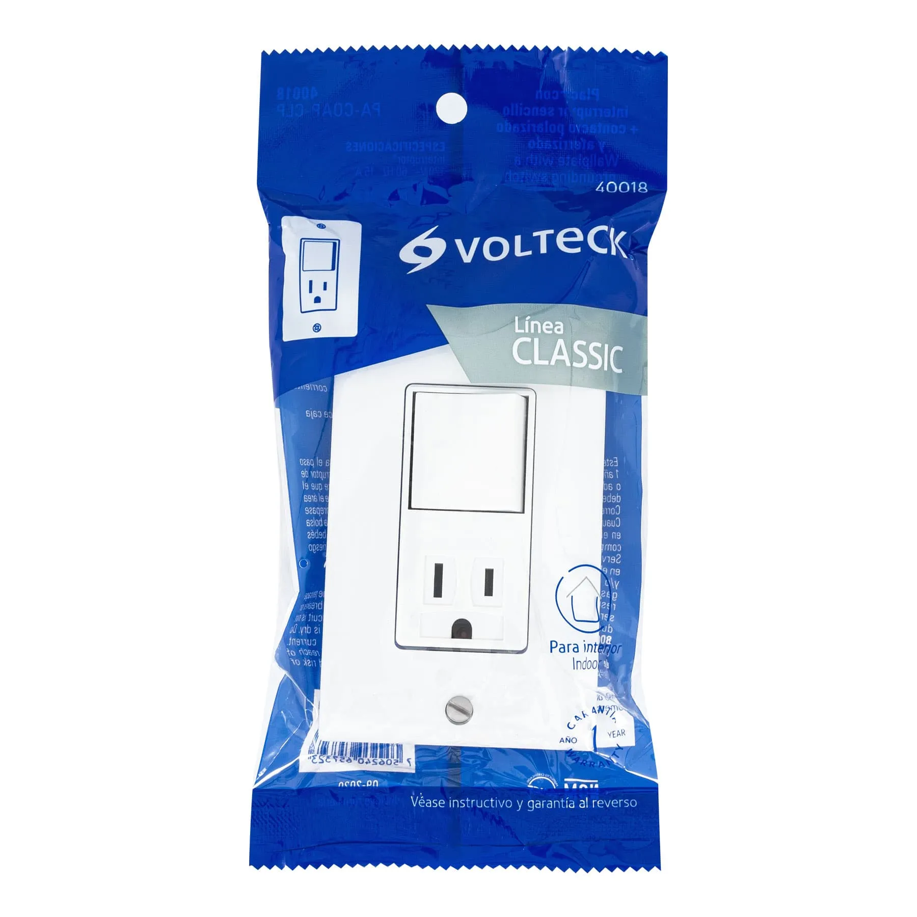 Placa armada contacto e interruptor Classic, Volteck PA-COAP-CLP, Foto 4 Tienda en línea de herramientas Truper