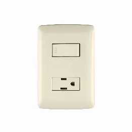 Placa armada contacto e interruptor, marfil, línea Italiana, Foto 1 Tienda en línea de herramientas Truper