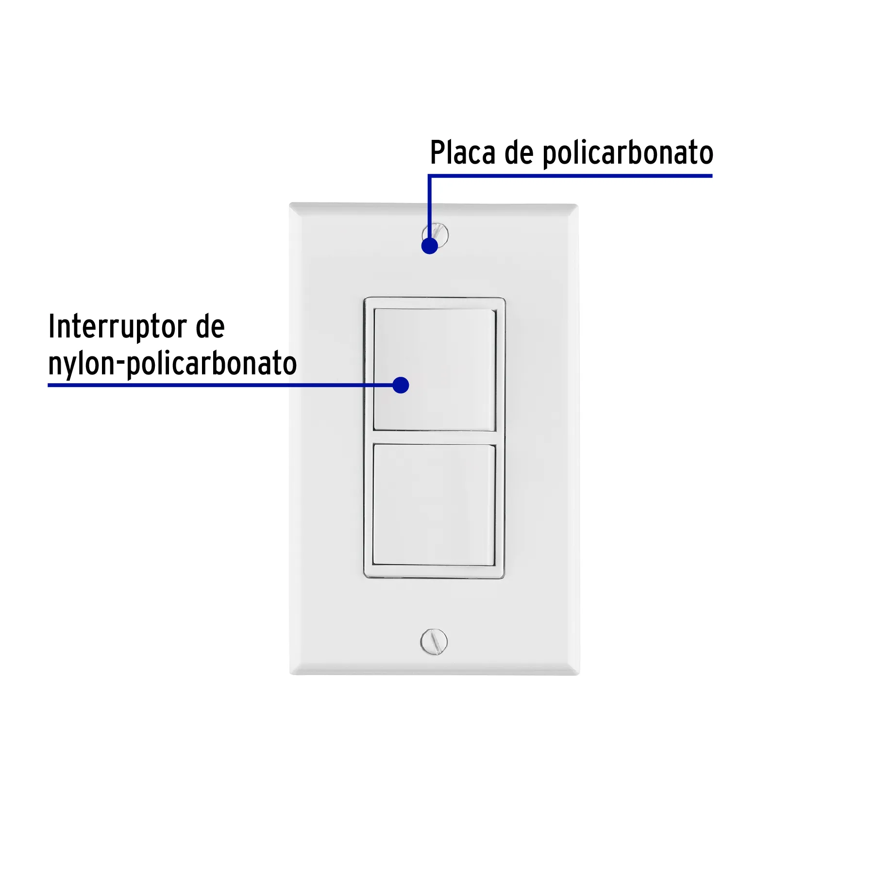 Placa armada interruptor sencillo y de 3 vías Classic PA-APDO-CLP, Foto 2 Tienda en línea de herramientas Truper