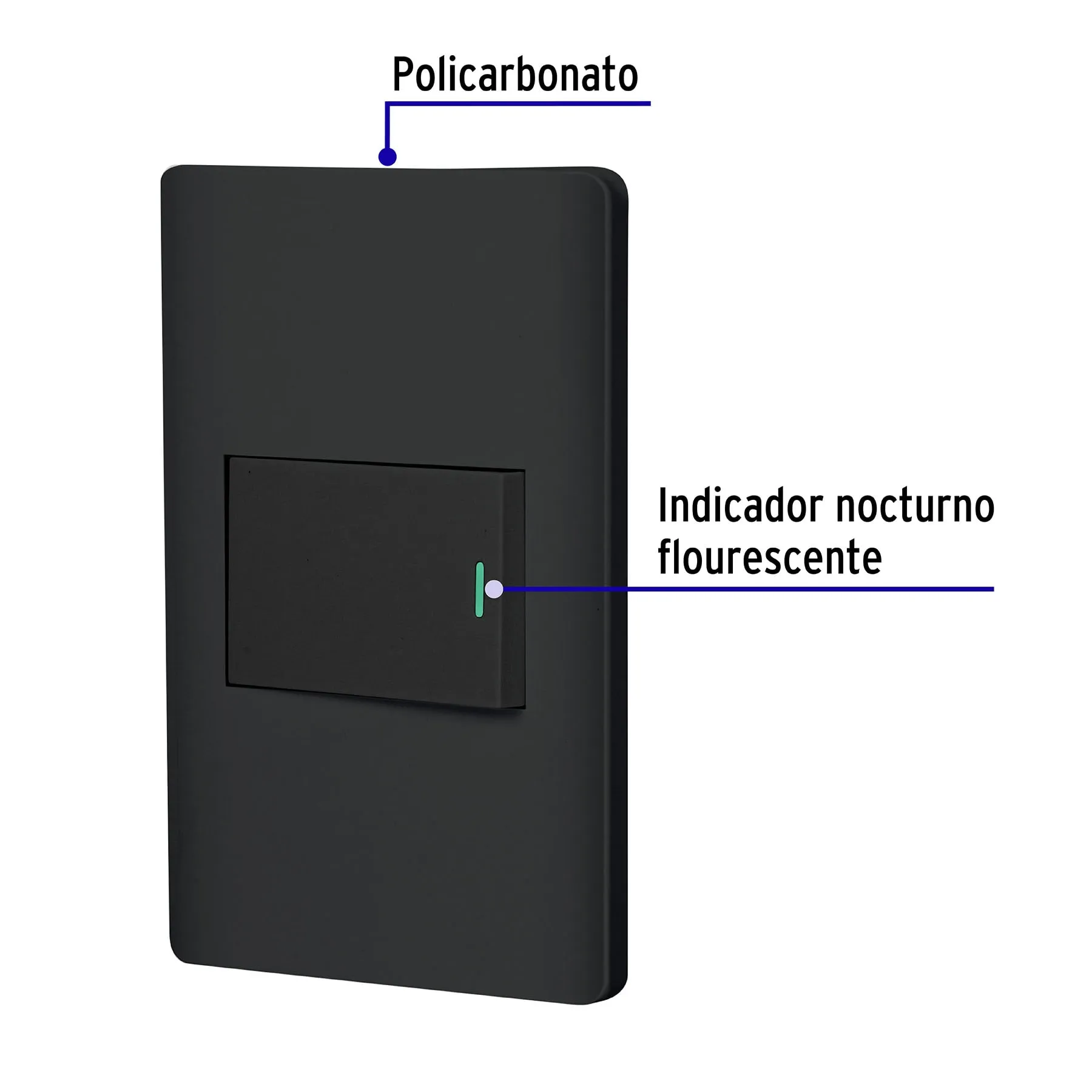 Placa armada negra 1 interruptor de 3 vías 1.5 mód, Lisboa PA-APSE15-ELN, Foto 2 Tienda en línea de herramientas Truper