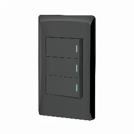 Placa armada negra 2 interruptores 1 de 3 vías 1 mód,Lisboa, Foto 1 Tienda en línea de herramientas Truper